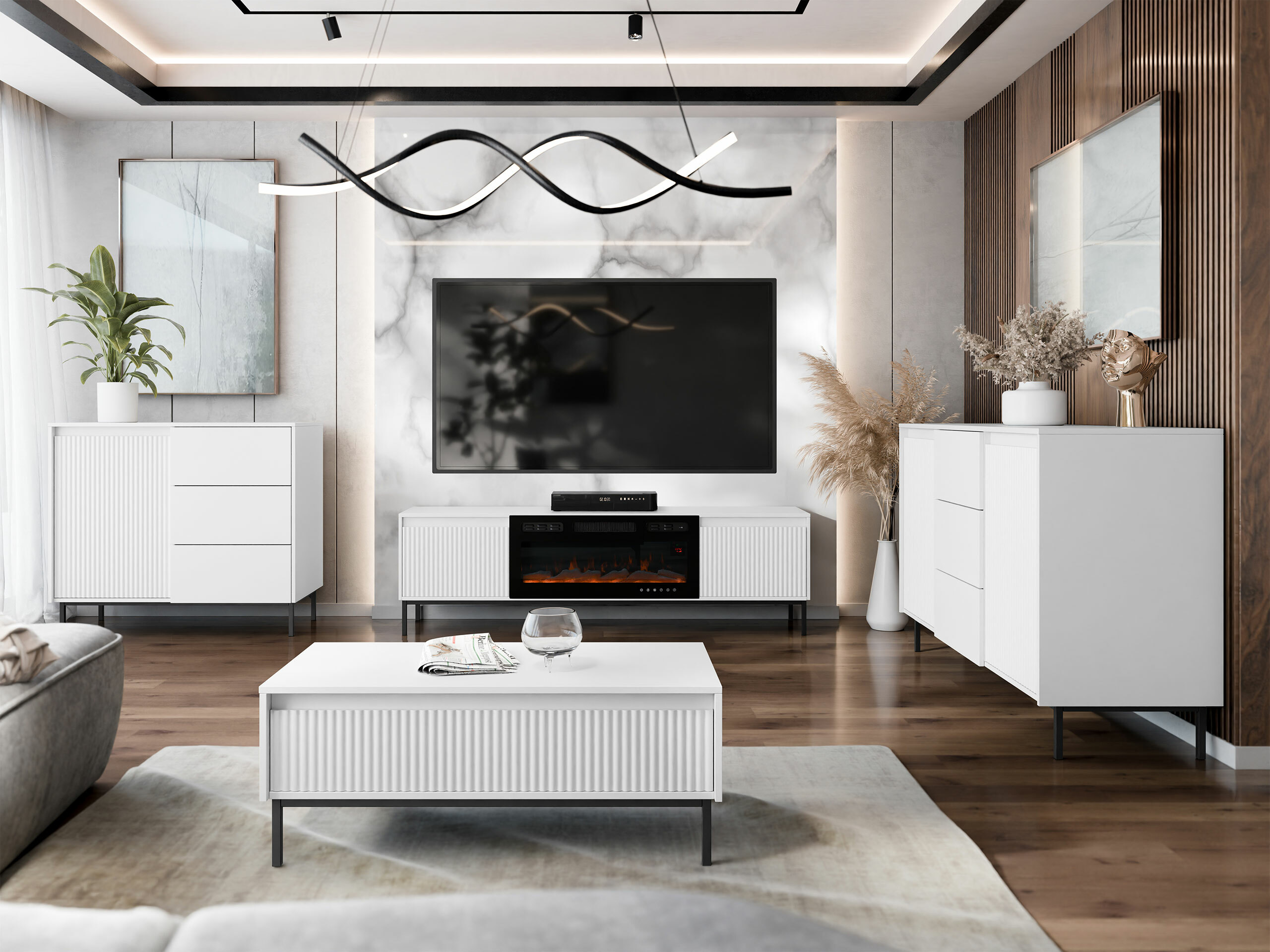 TV galds Comfivo Delruva III (Balts)