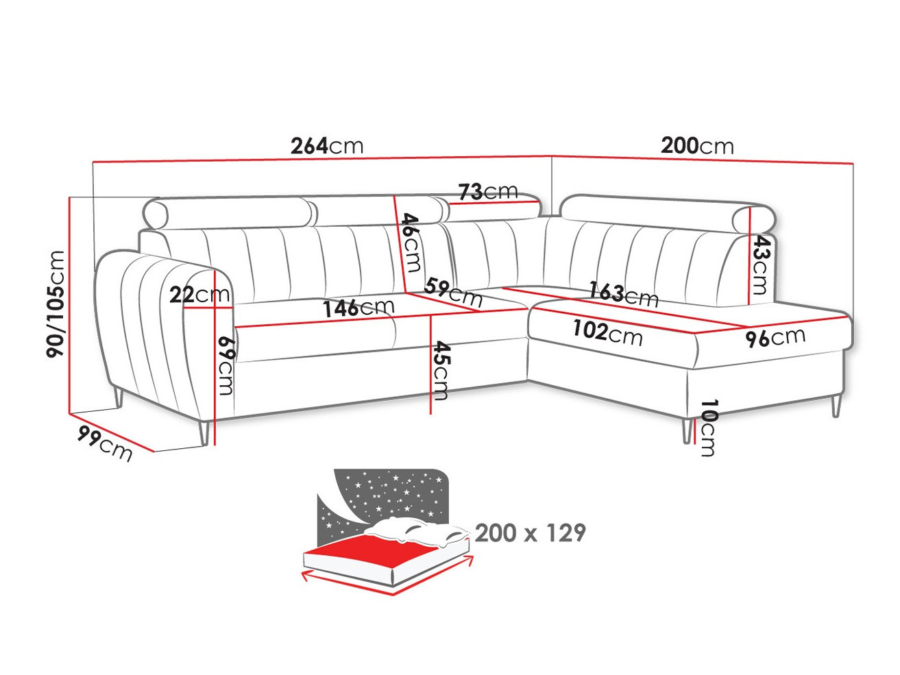 Stūra dīvāns SV3124 ar nelielu defektu