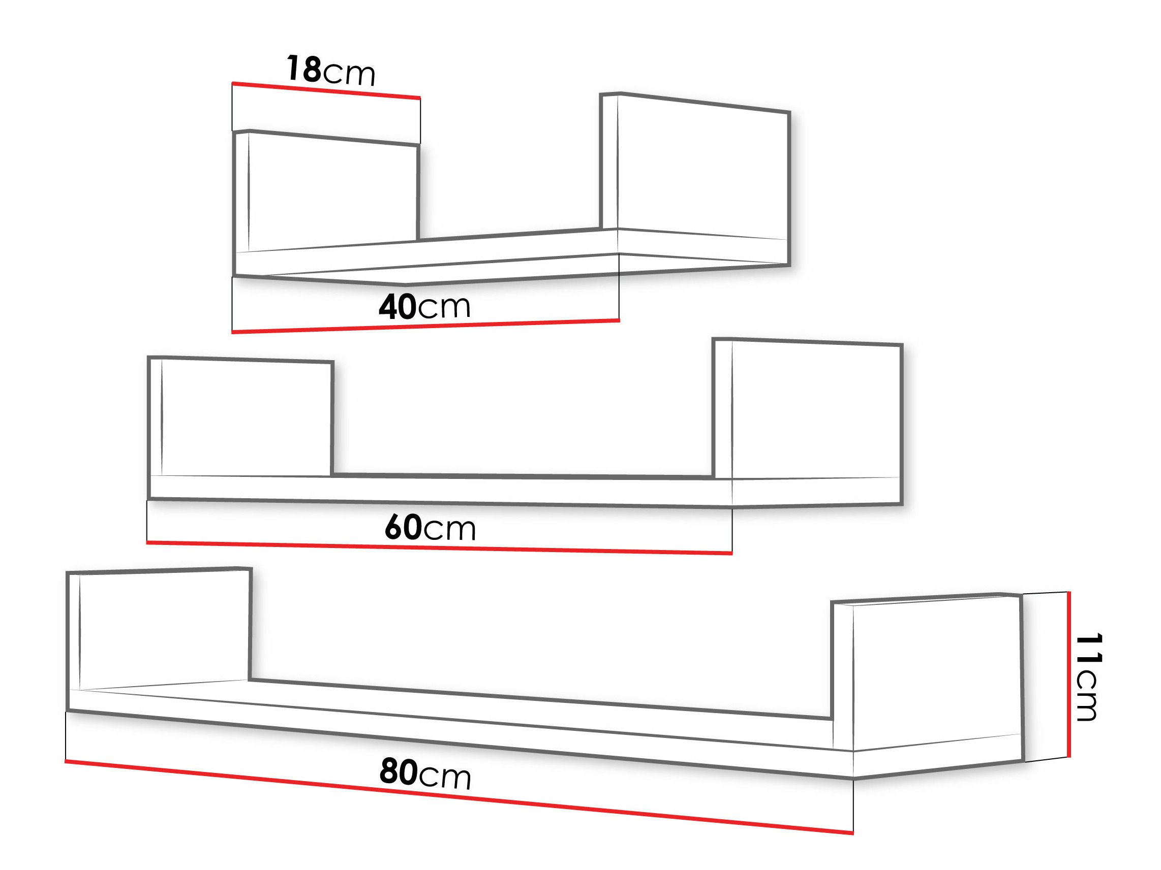 Piekaramo plauktu komplekts Lexicon (Balts)