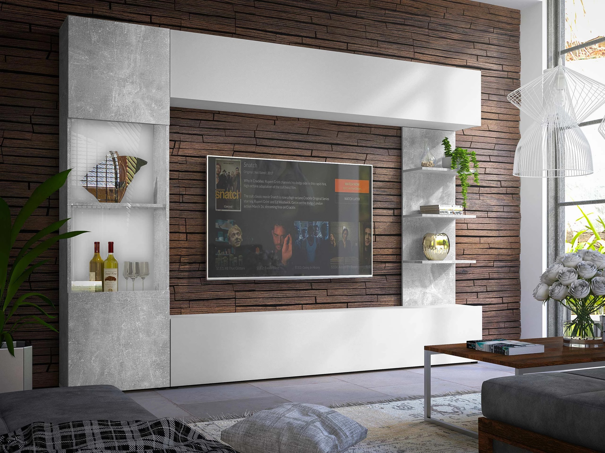 Viesistabas komplekts Comfivo 210 (Balts + Betons)