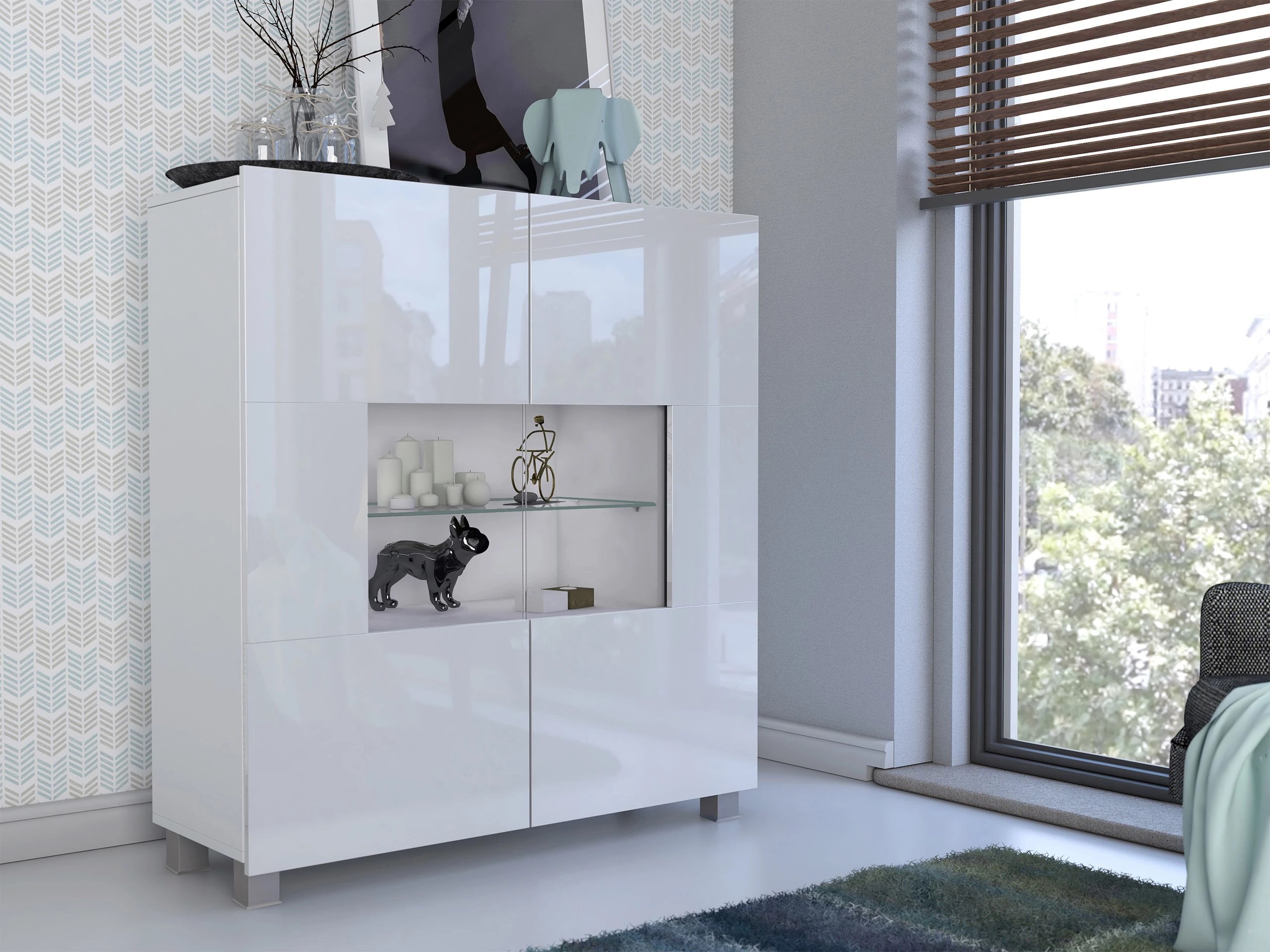 Skapis Remus (Balts + Glancēts balts)