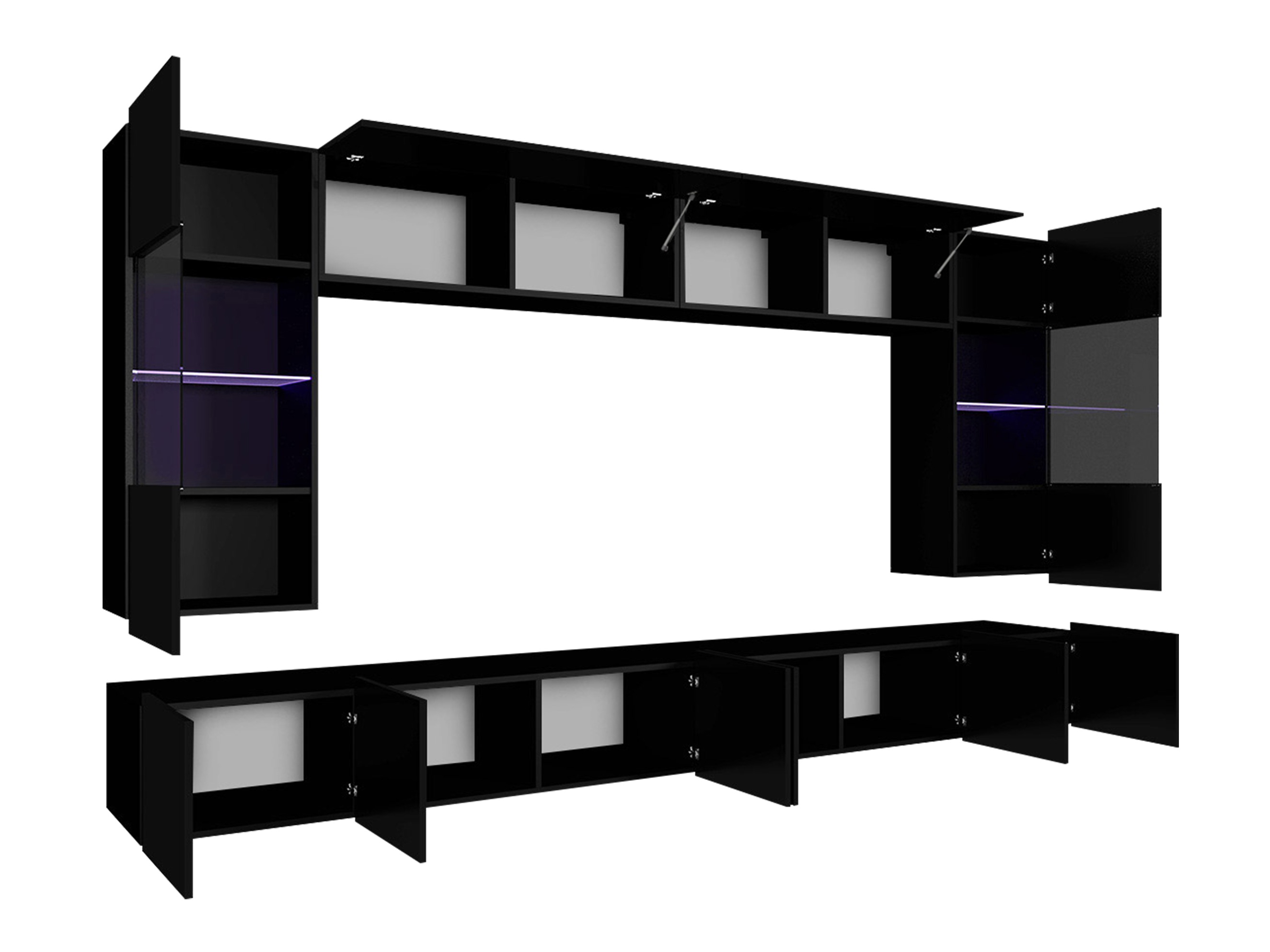 Viesistabas komplekts Remus I (Balts + Glancēts balts)