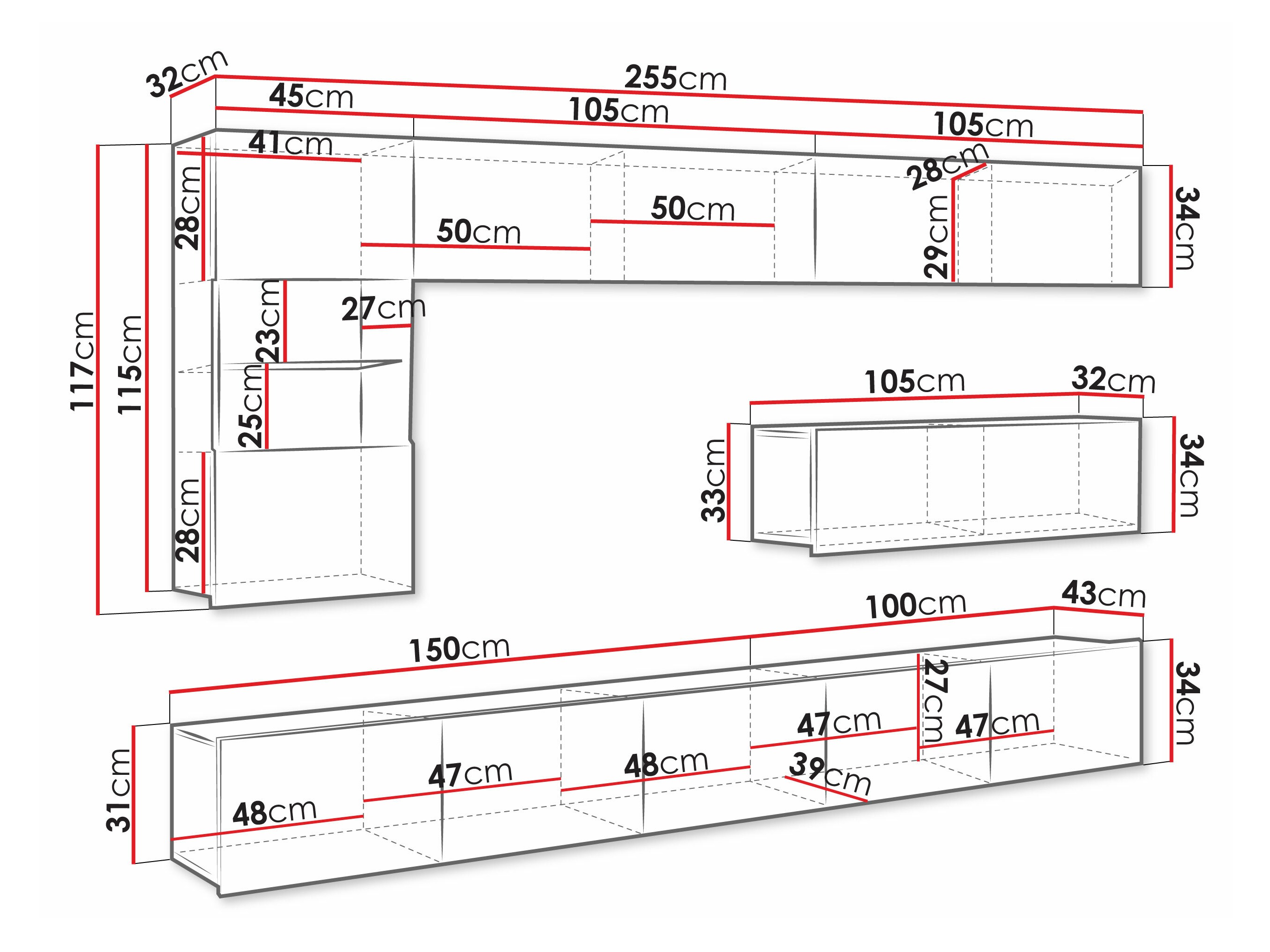 Viesistabas komplekts Tivdalu 108 (Melns + Glancēts melns)