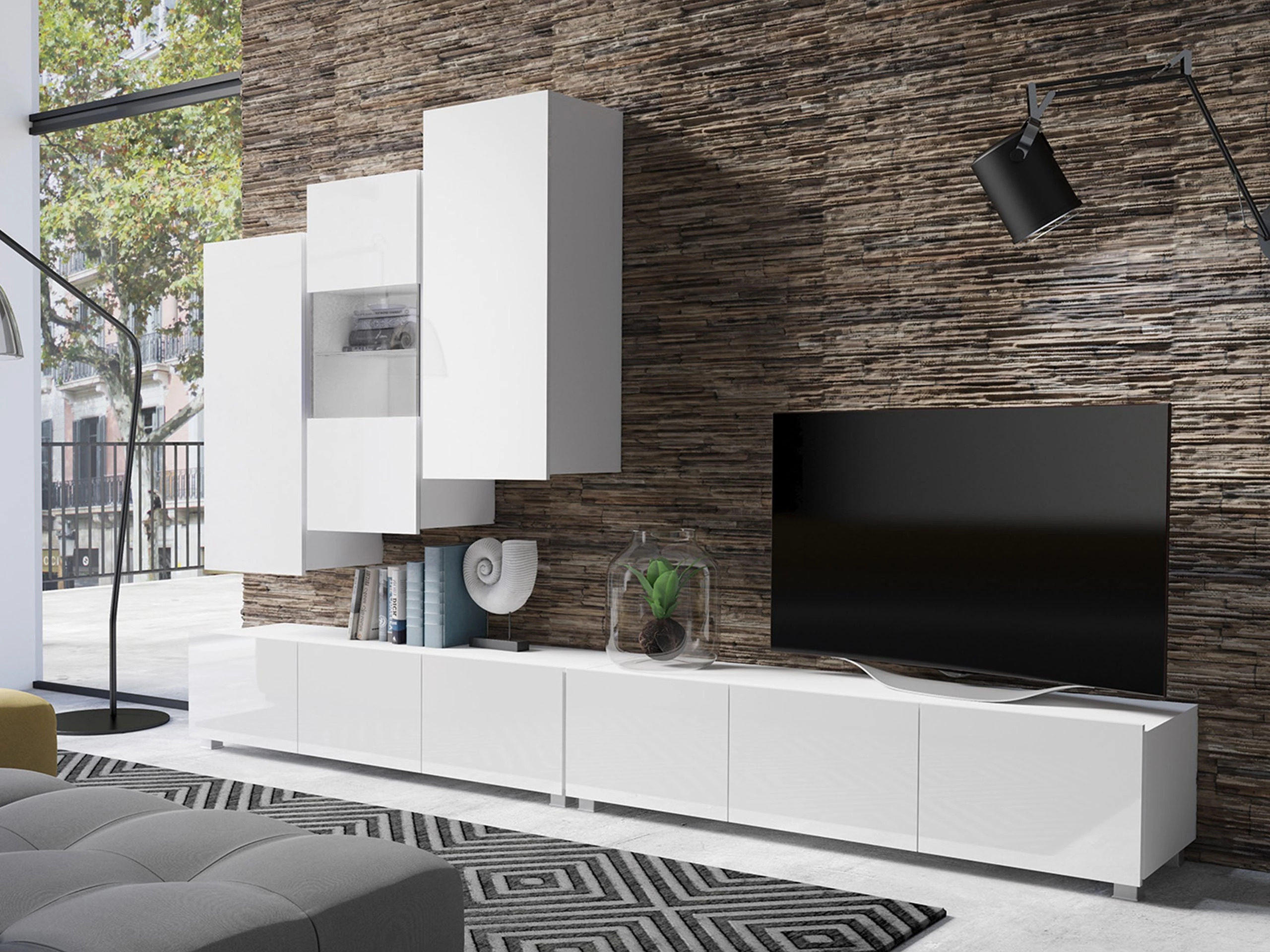 Piekarams skapītis Remus III (Balts + Glancēts balts)