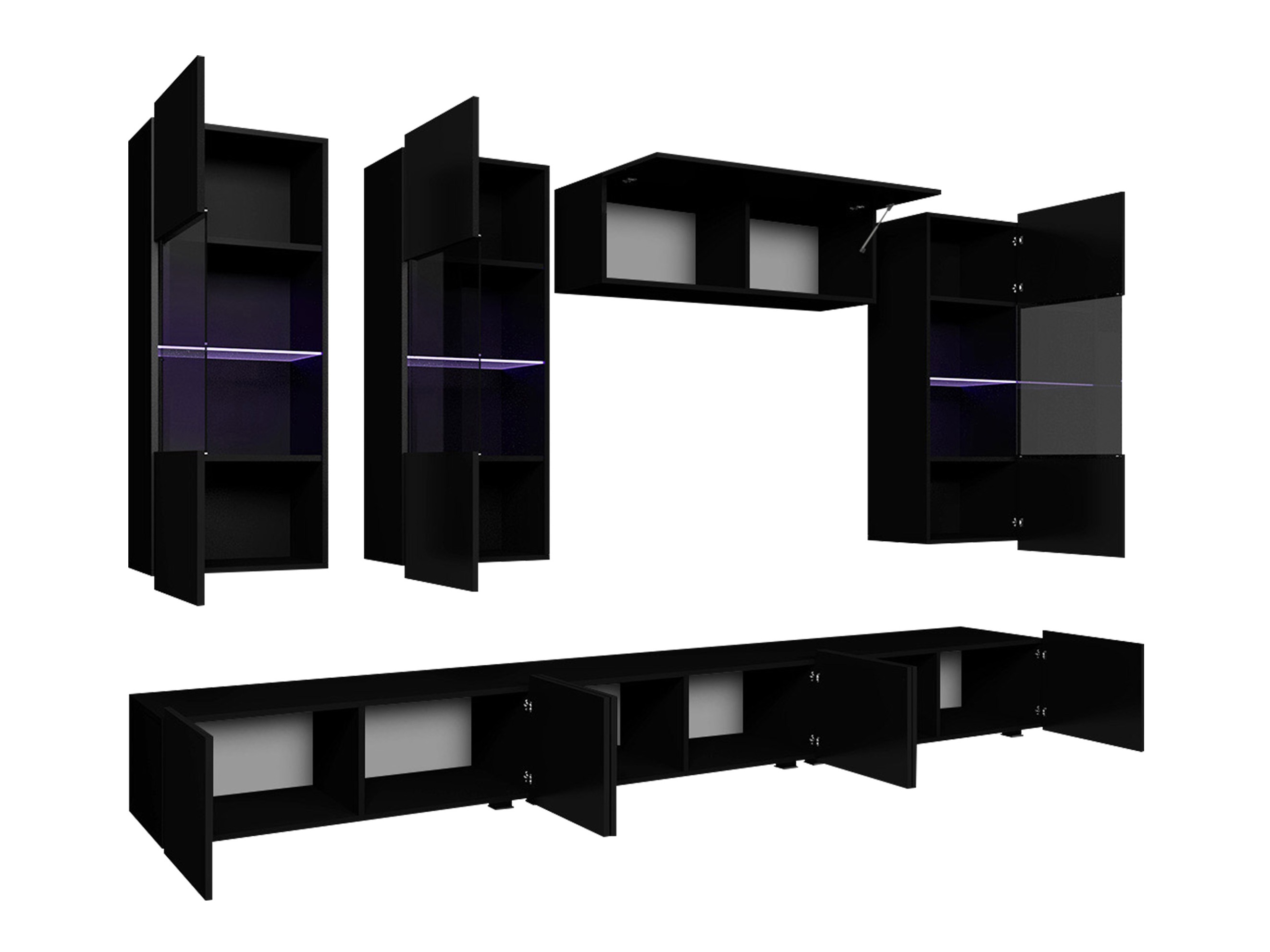 Viesistabas komplekts Tivdalu 121 (Balts + Glancēts balts)