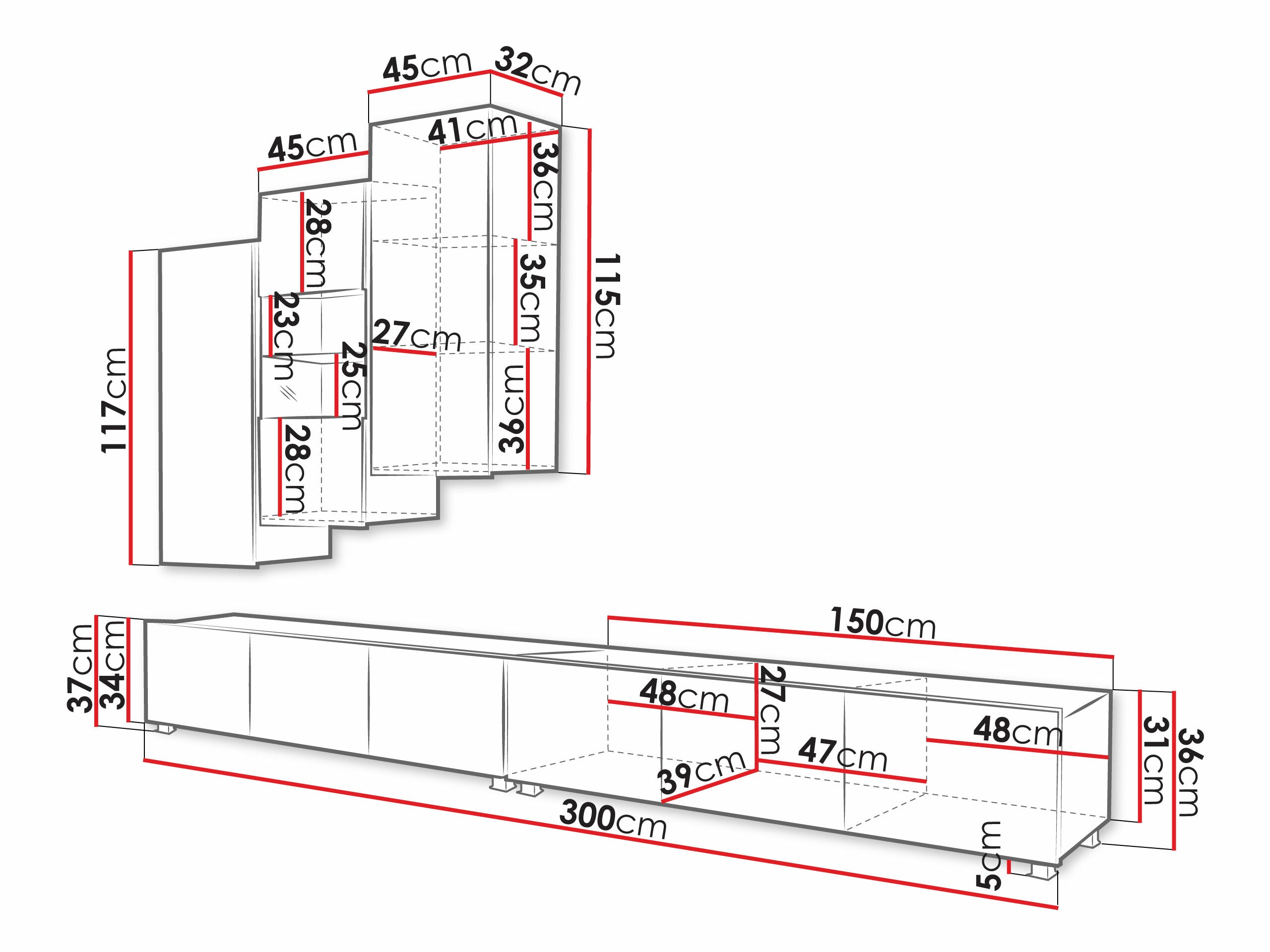 Viesistabas komplekts Tivdalu 133 (Melns + Glancēts melns)
