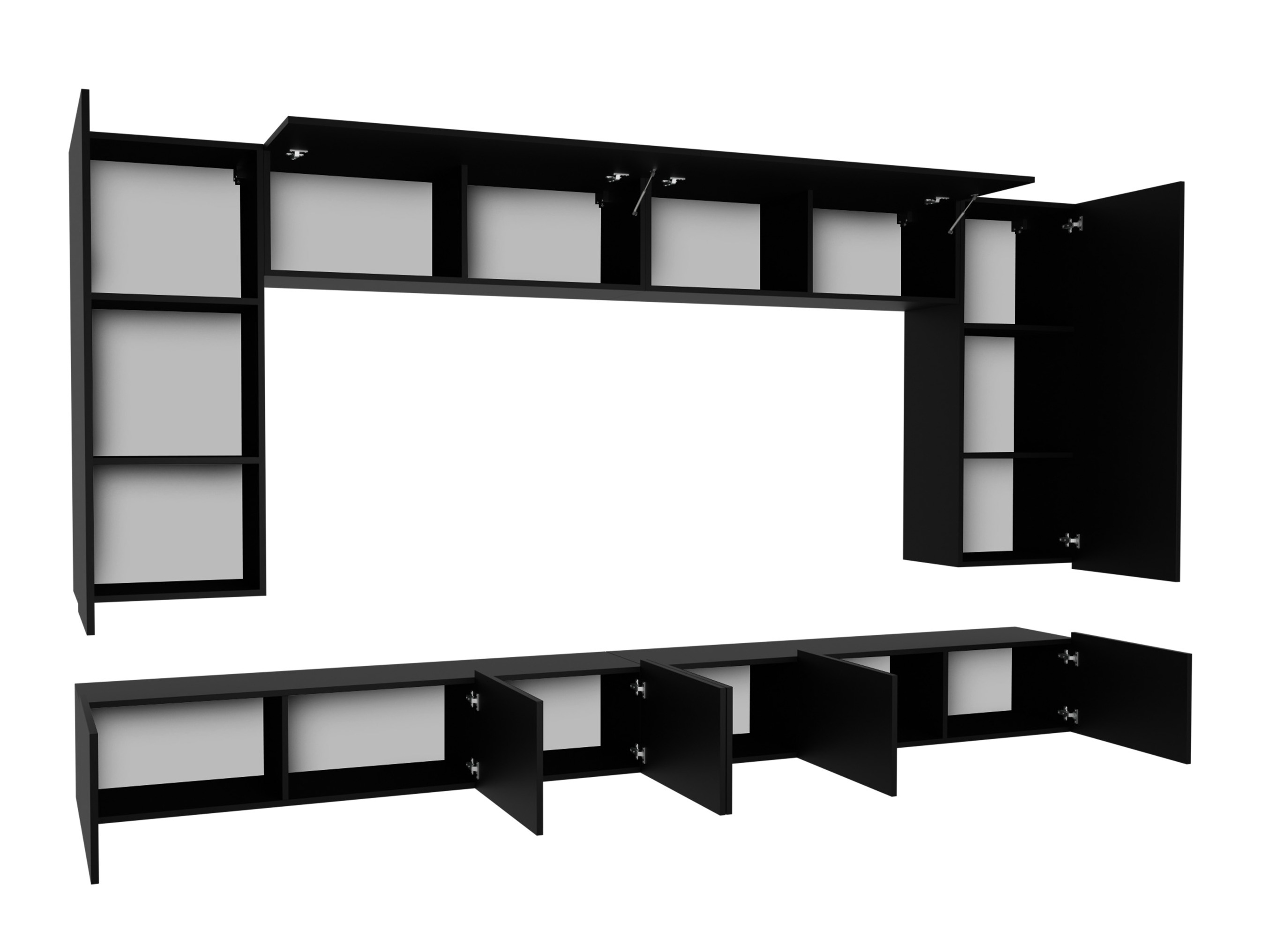 Viesistabas komplekts Tivdalu 135 (Balts + Glancēts balts)