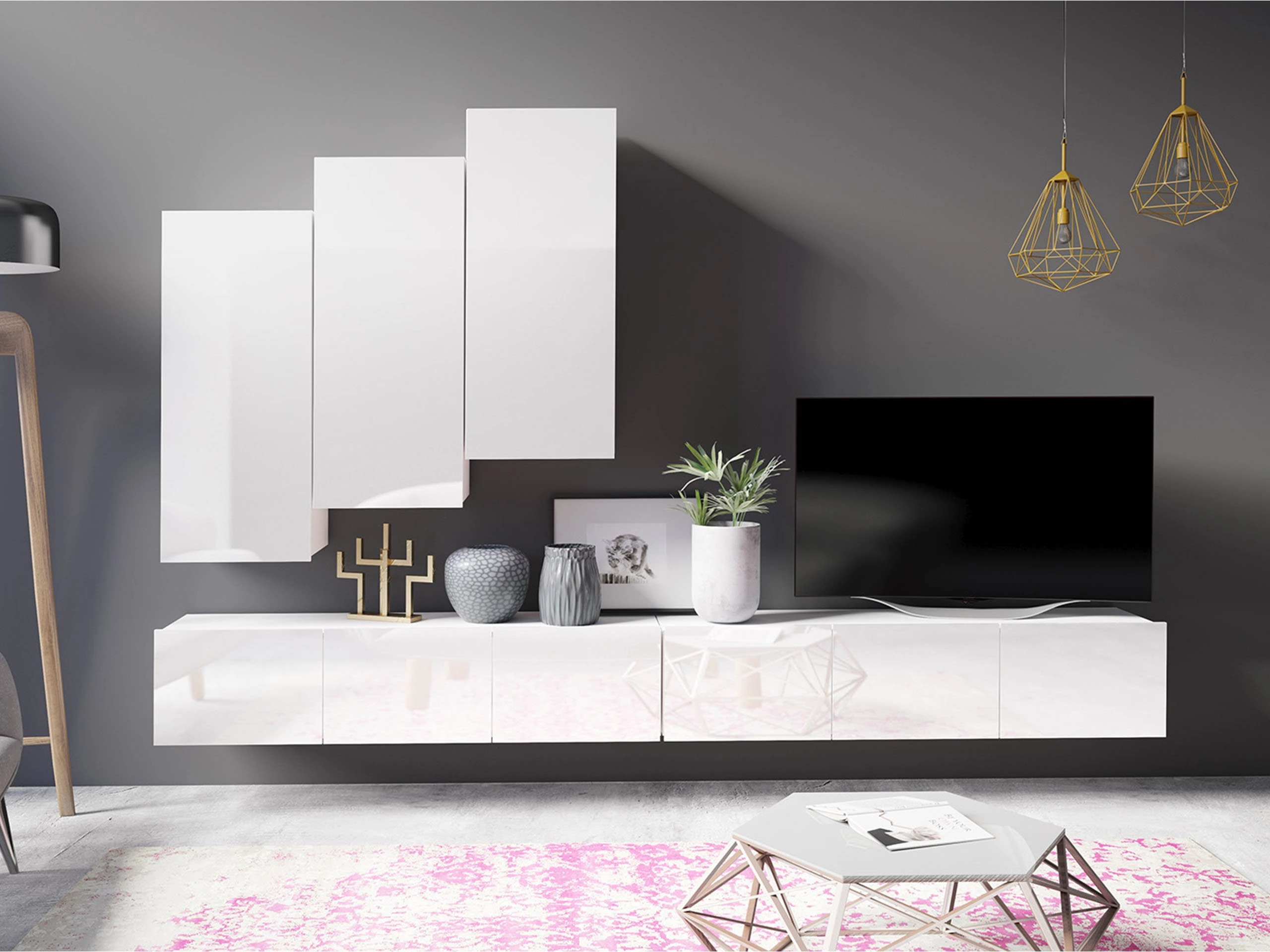 Viesistabas komplekts Tivdalu 131 (Balts)