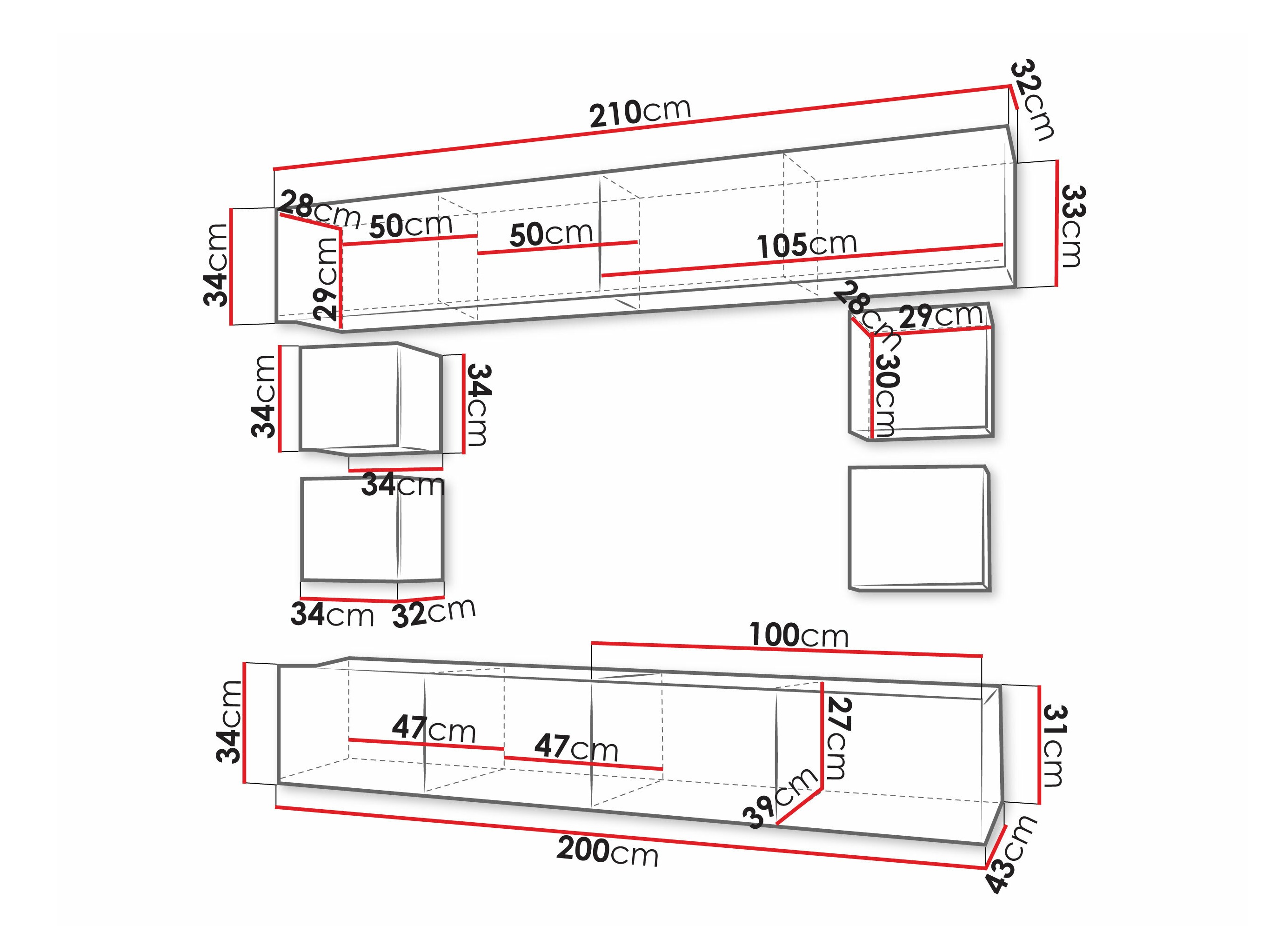 Viesistabas komplekts Tivdalu 134 (Melns + Glancēts melns)