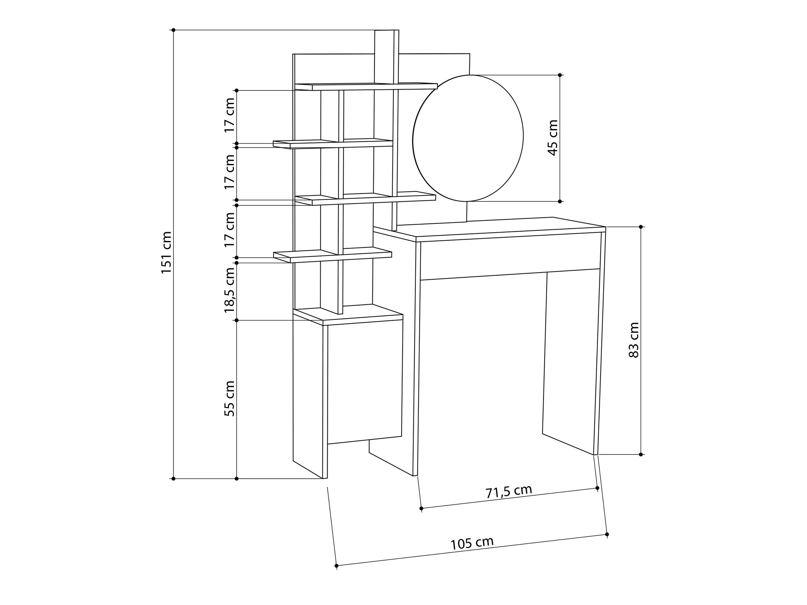 Grima galds Kailua 220 (Balts + Ozols)
