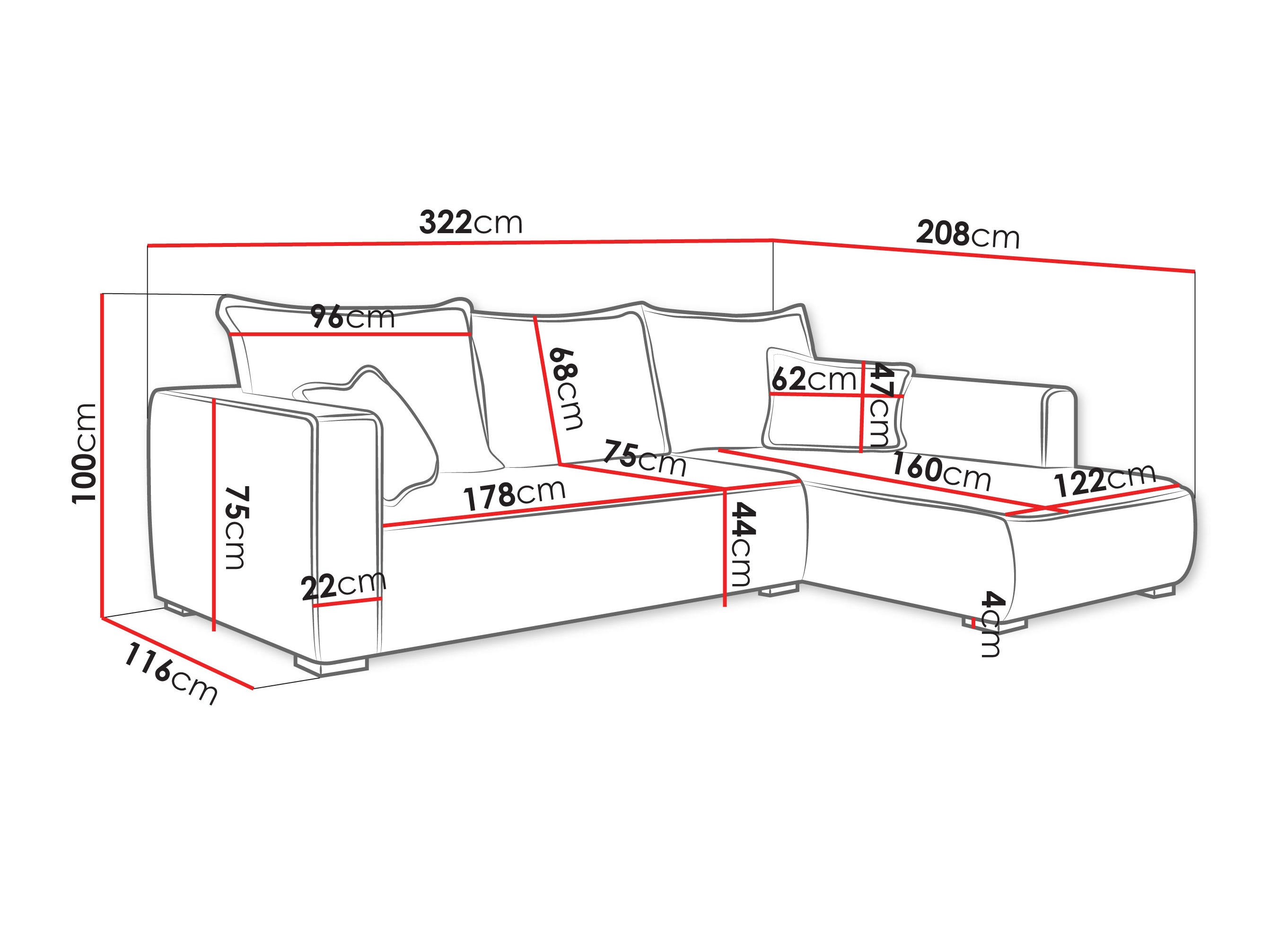 Stūra dīvāns TrendyNest Circas (Tilia 85)