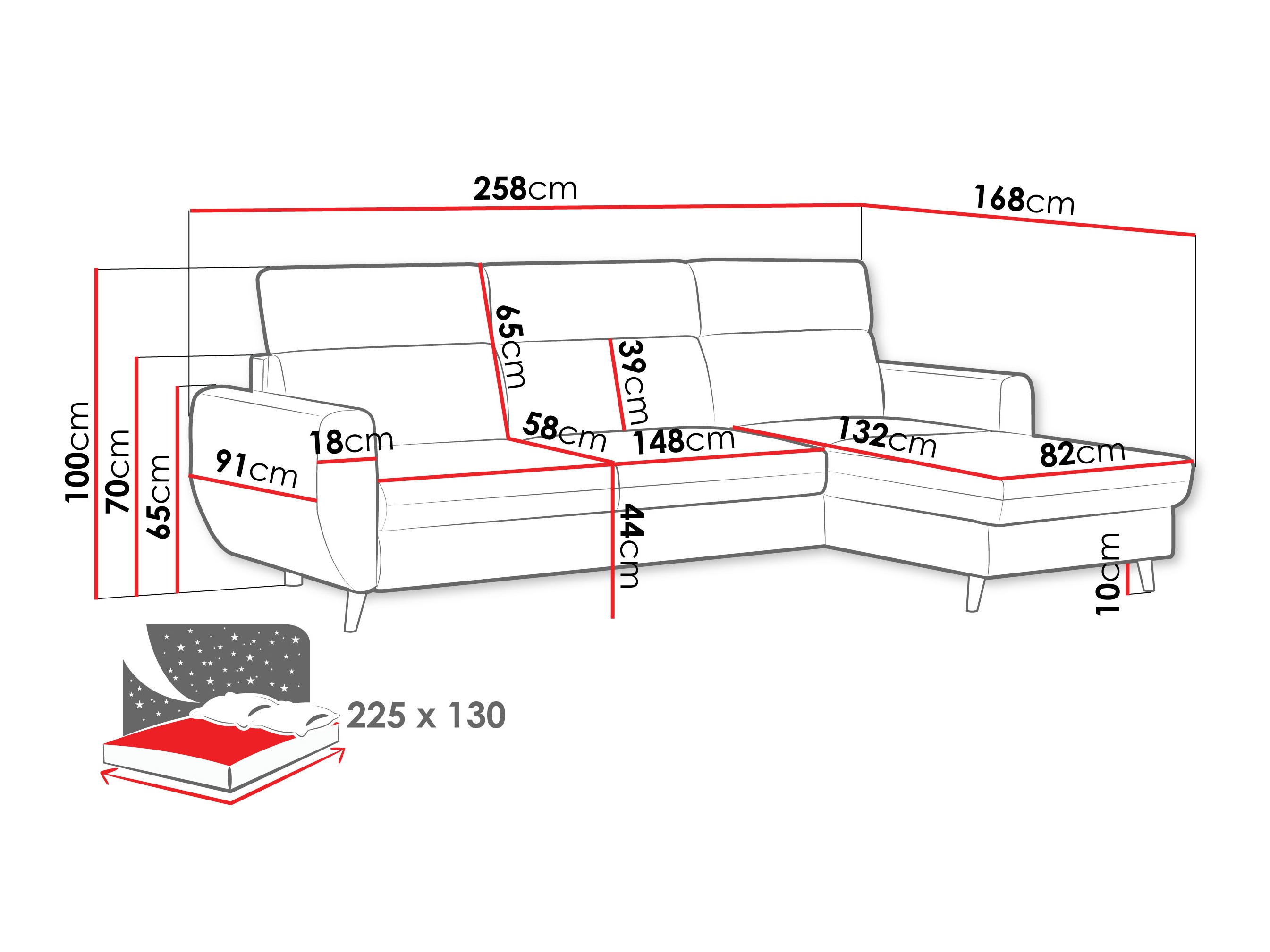 Stūra dīvāns Temple 132 (Cruz 35)