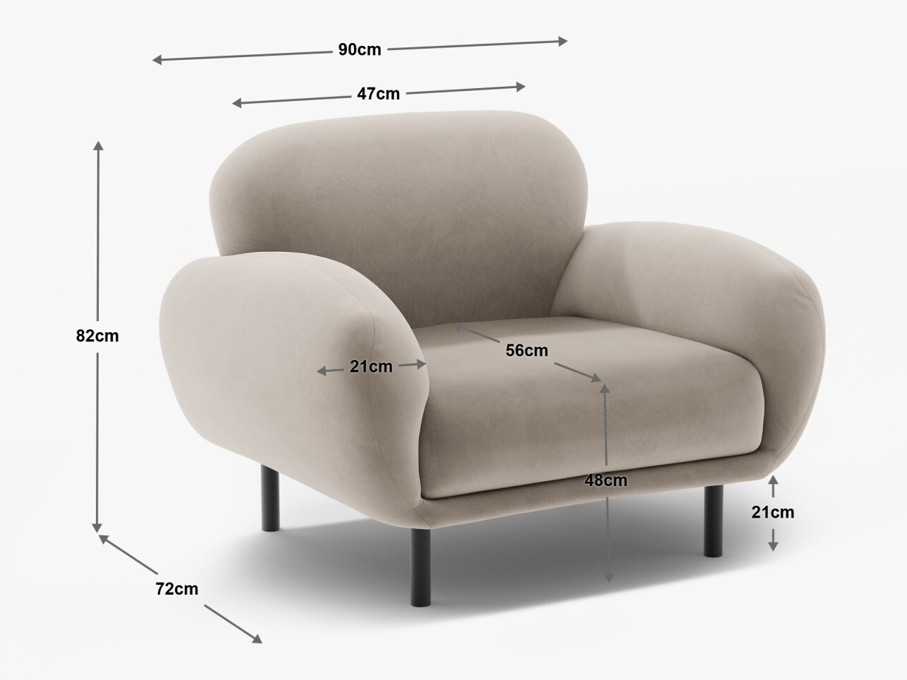 Krēsls Beckley 345 (Casino Melns)