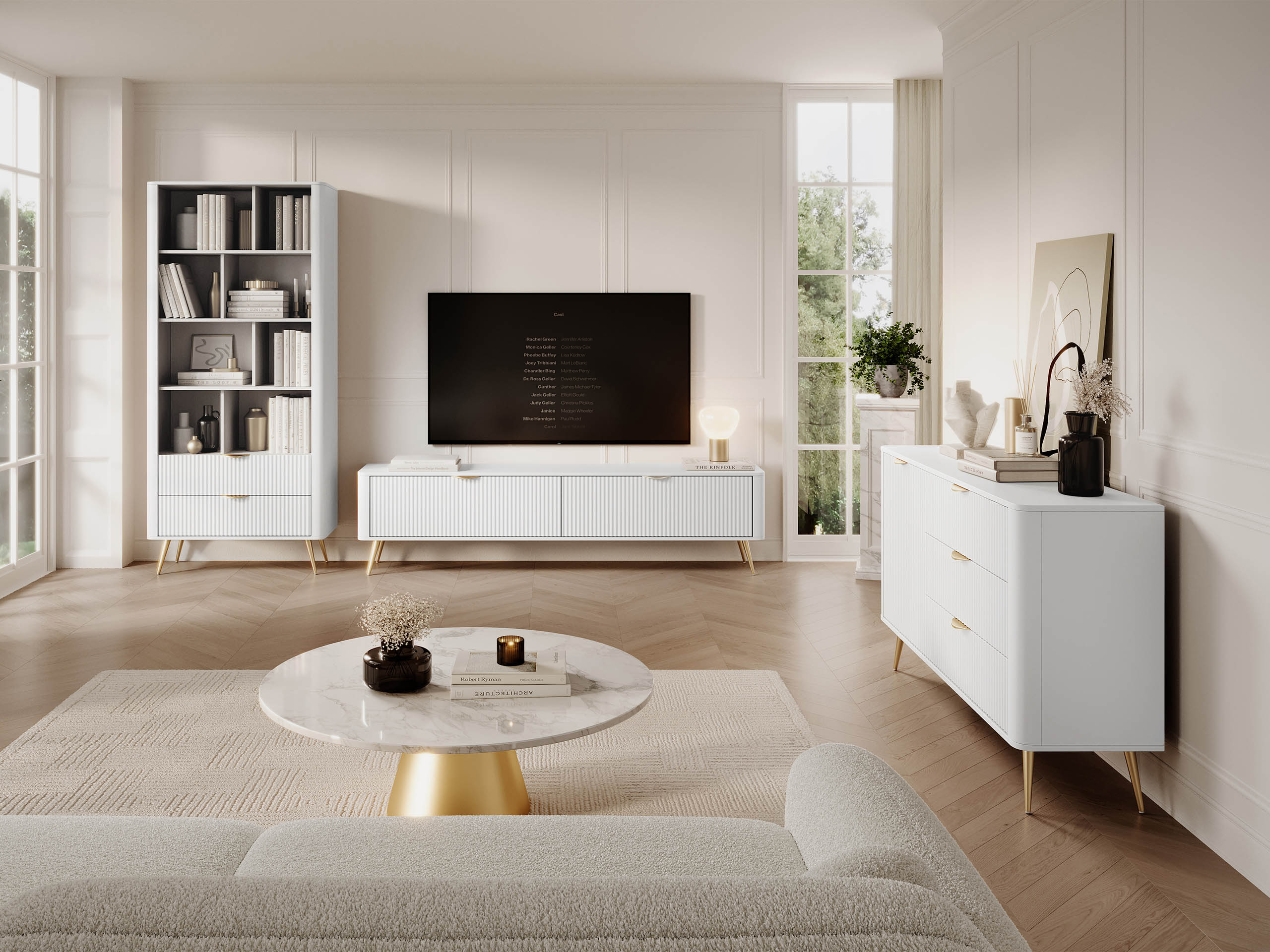 Viesistabas komplekts Versoe 108 (Balts)