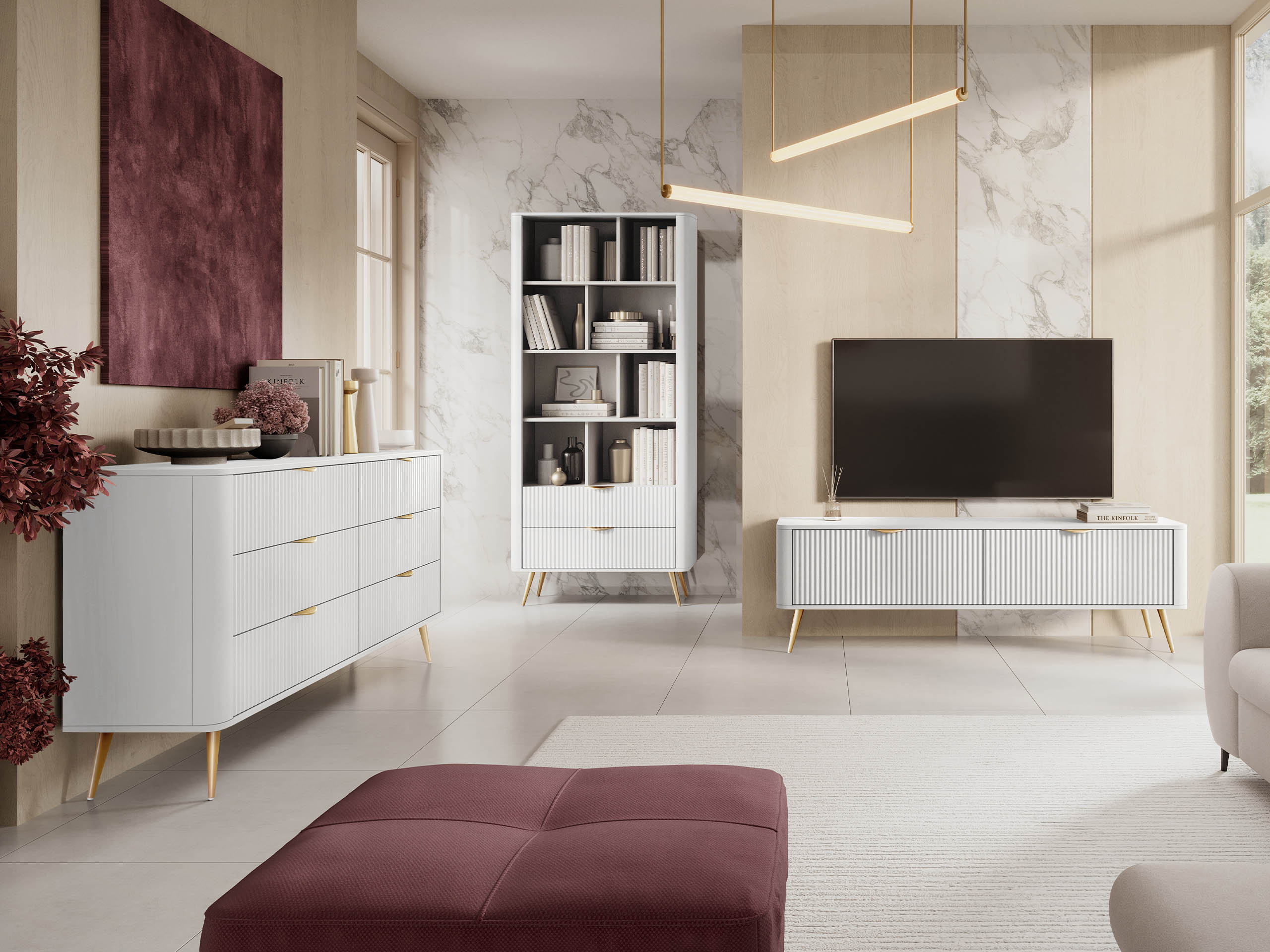 Viesistabas komplekts Versoe 109 (Balts)