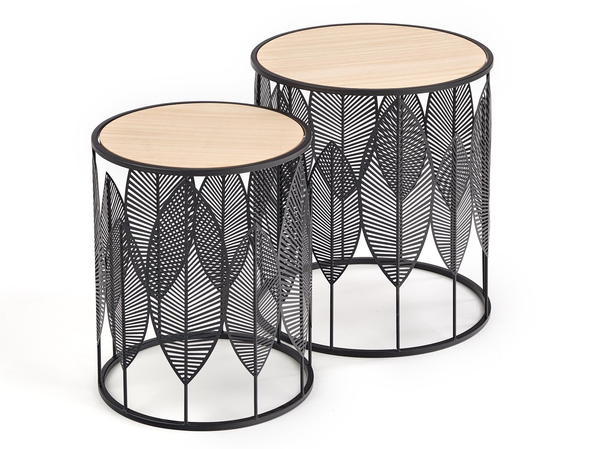 Kafijas galdiņu komplekts Houston 974 (Melns + Gaišs koks)