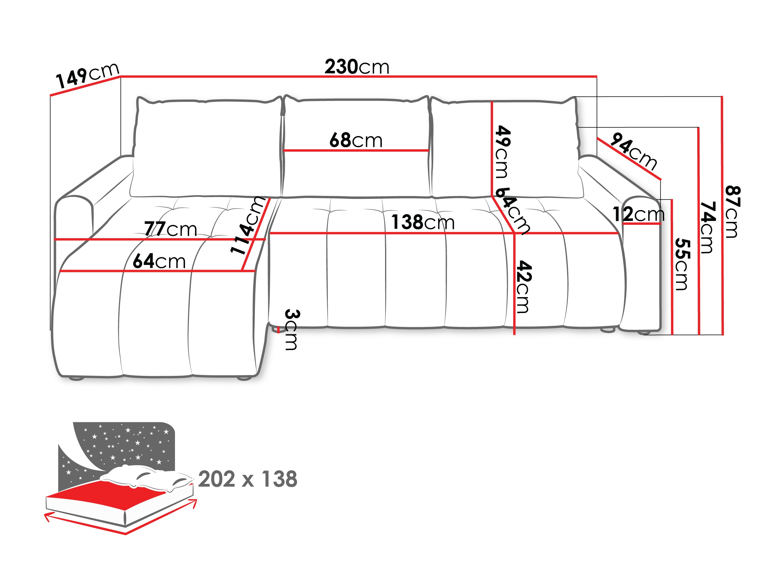 Stūra dīvāns Providence 198 (Polo 872)
