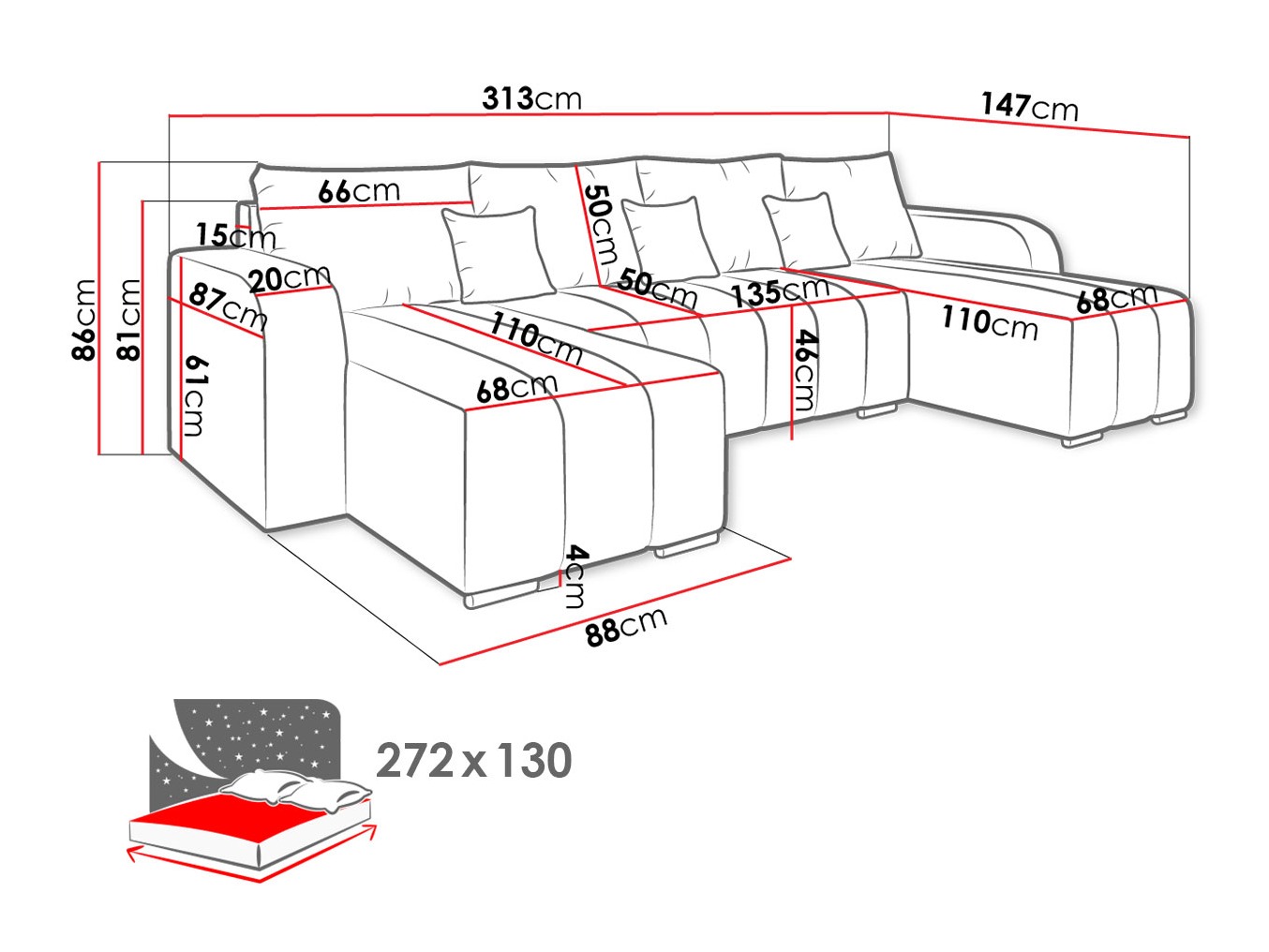 Stūra dīvāns Arvada 122 (Lambi 08)
