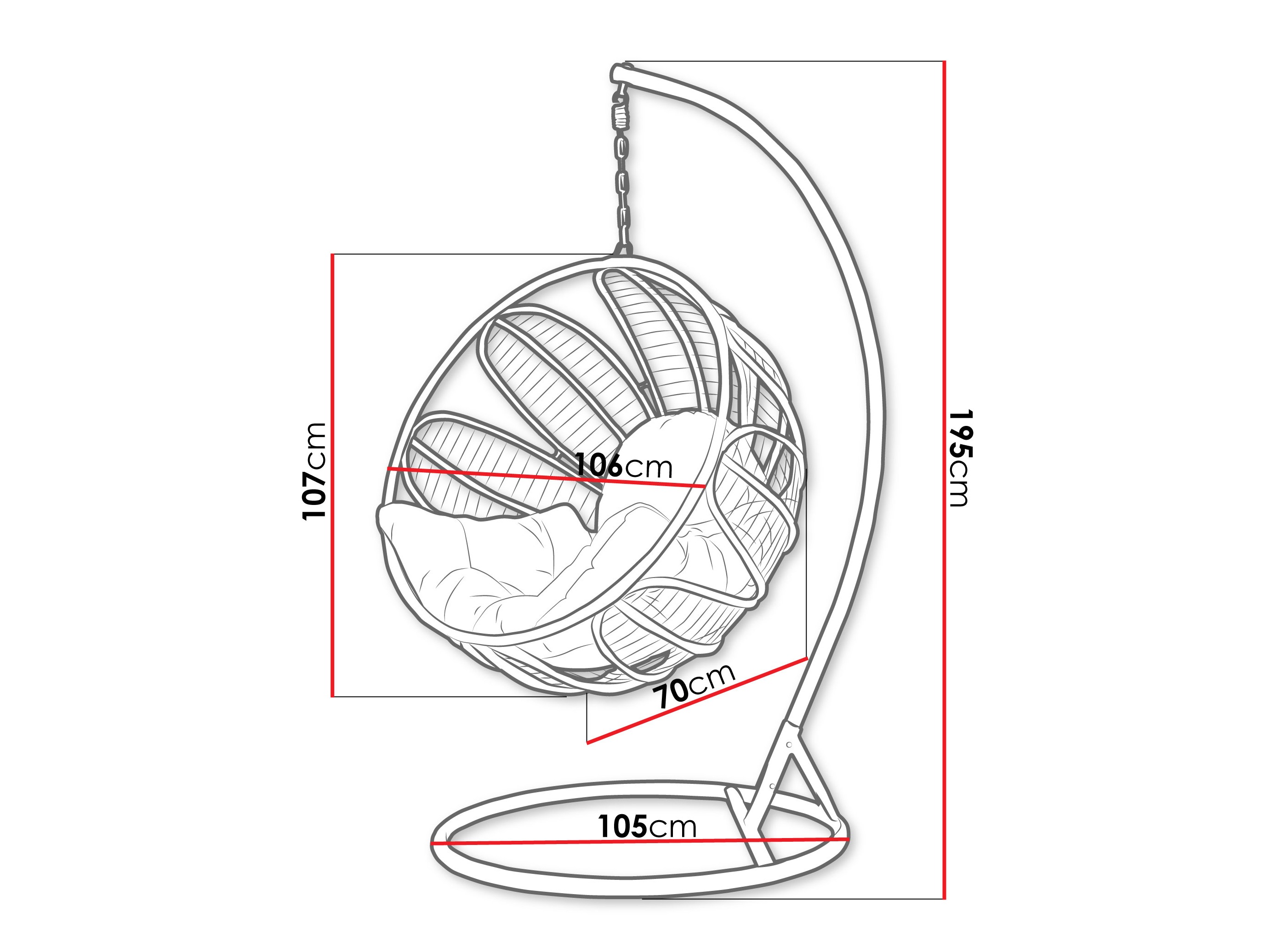 Piekaramais krēsls Comfivo 512 (Tumši zaļš + Zaļš)