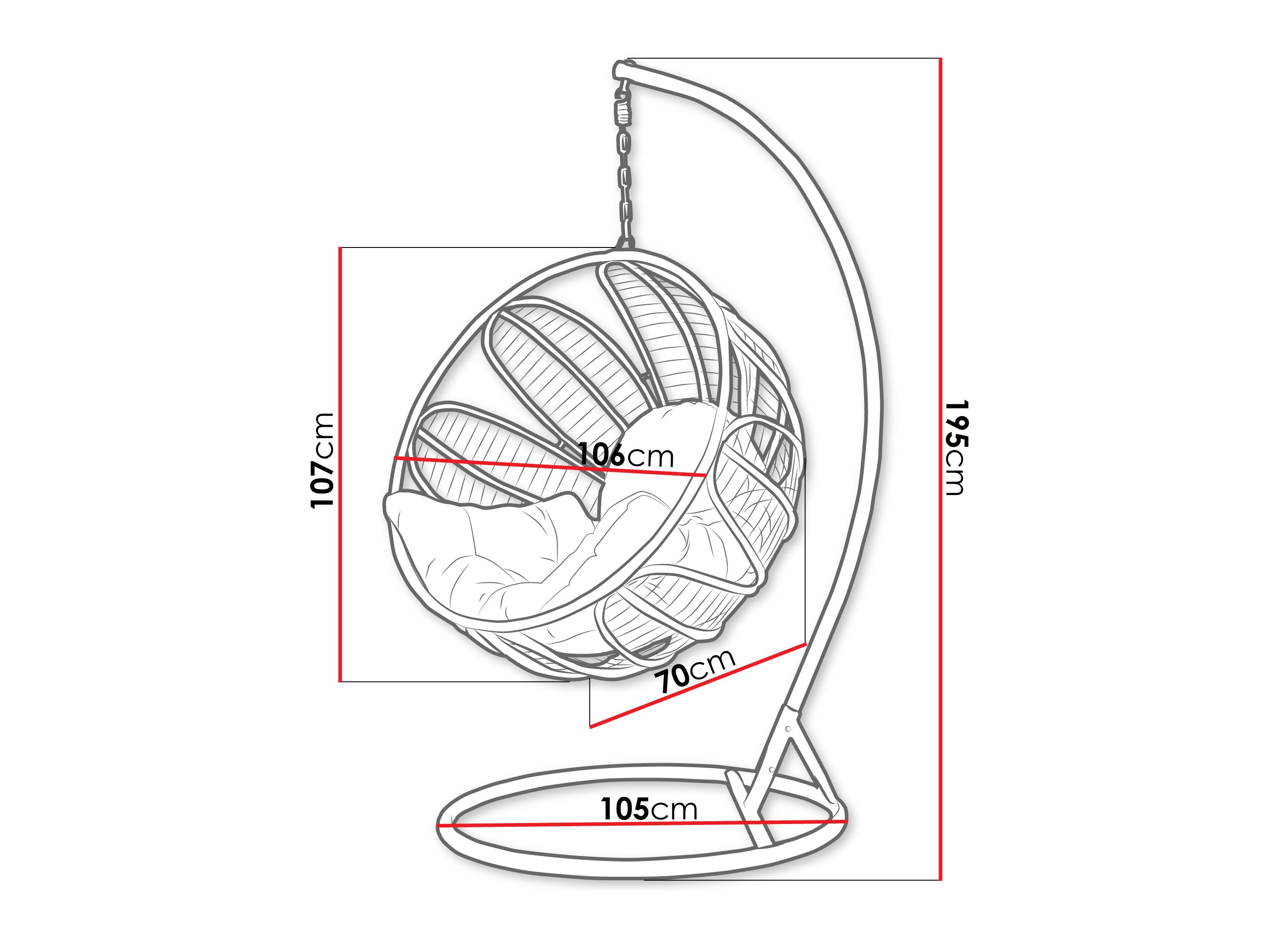 Piekaramais krēsls Comfivo Ingenium (Bēšs)