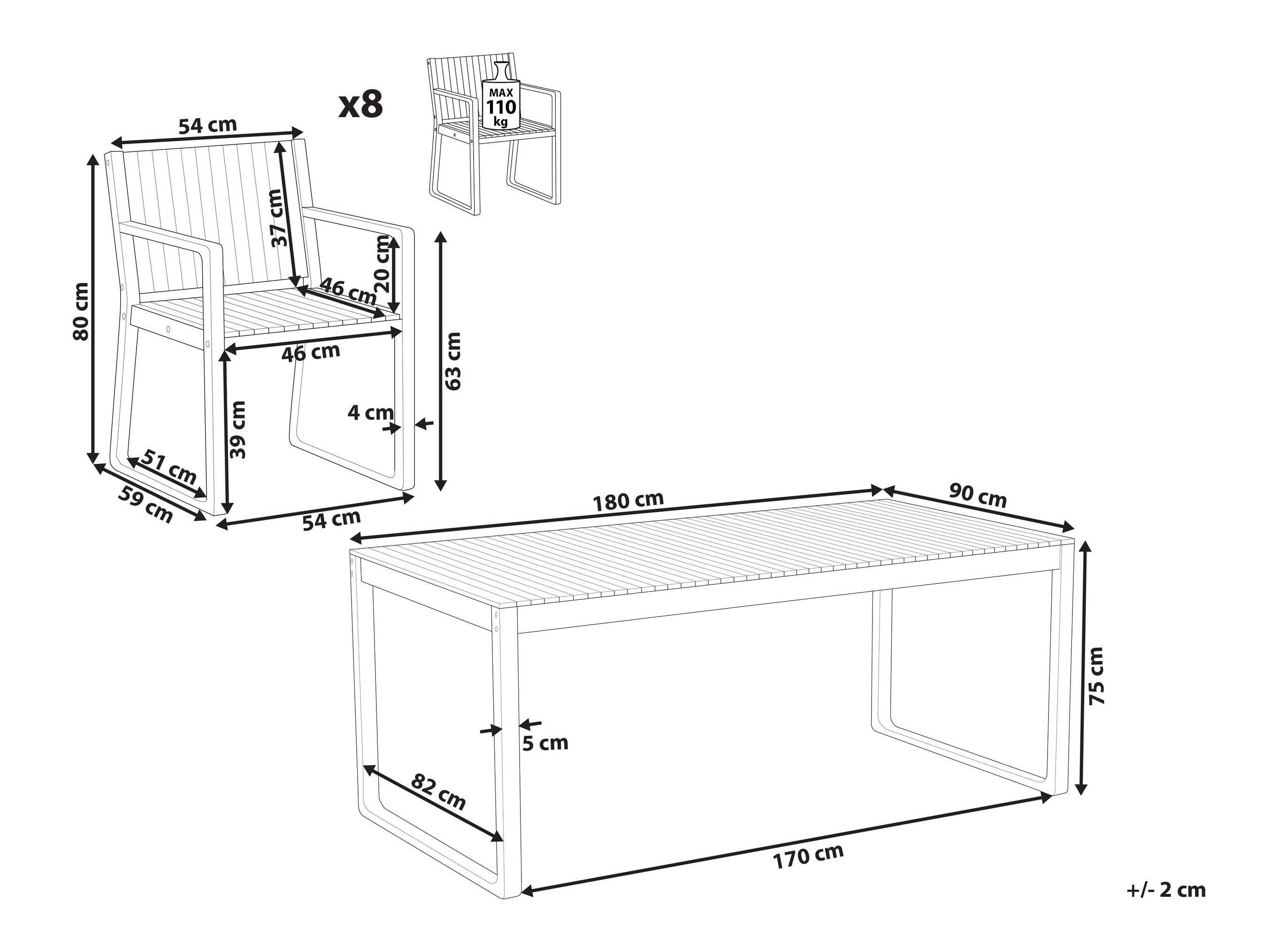 Galds un krēslu komplekts Berwyn 3230