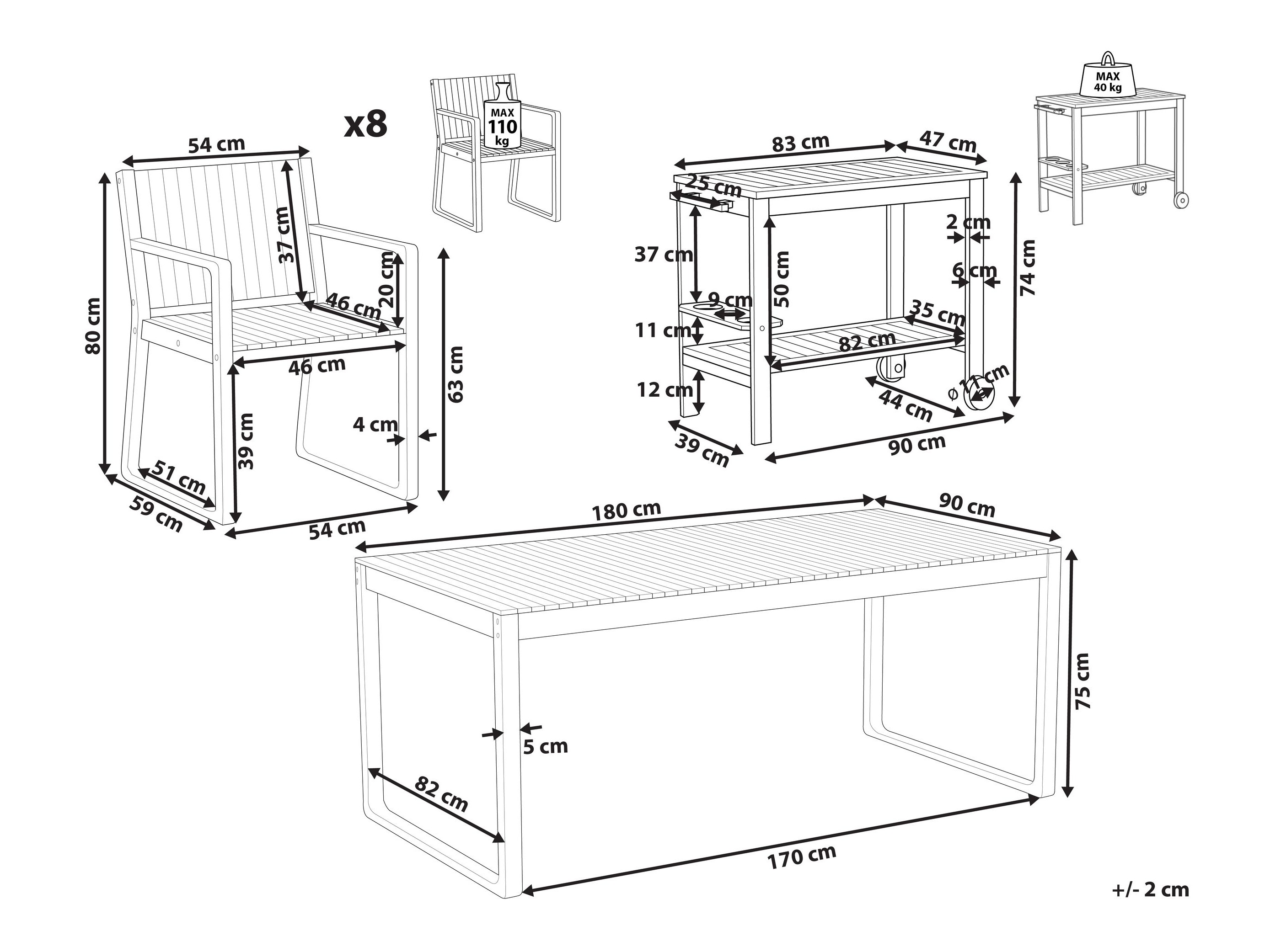 Galds un krēslu komplekts Berwyn 3231