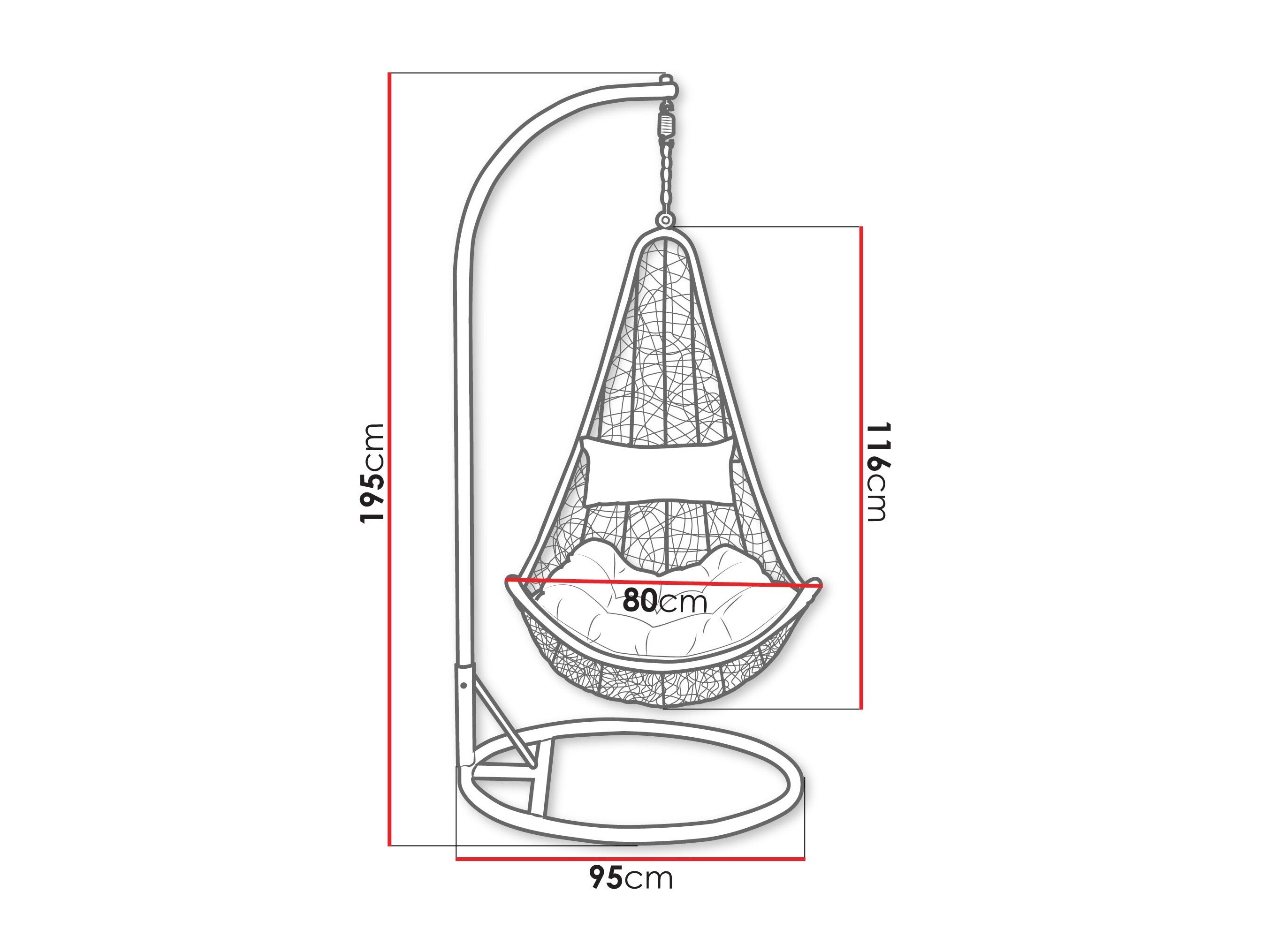 Piekaramais krēsls Comfivo Figae (Pelēks)