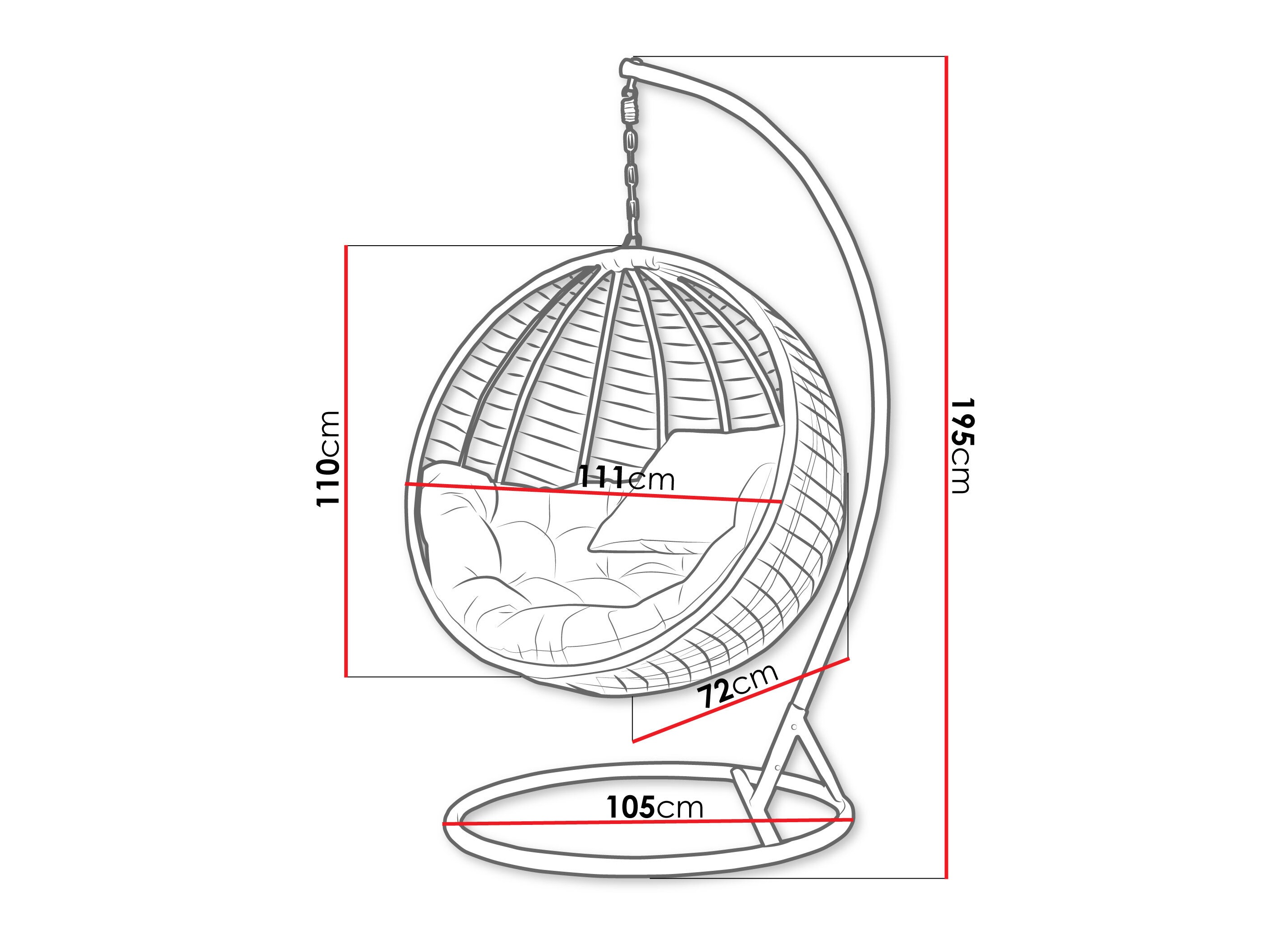 Piekaramais krēsls Comfivo Hederis