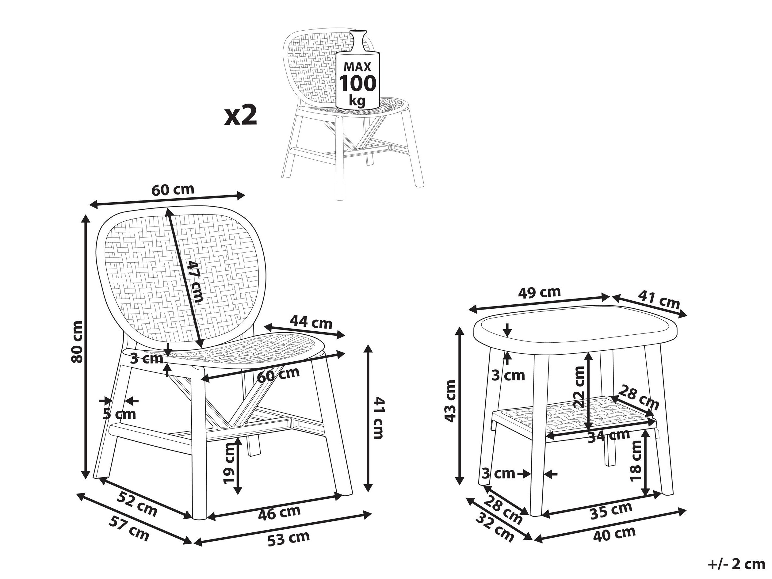 Balkona komplekts Berwyn 3236 (Zaļš)