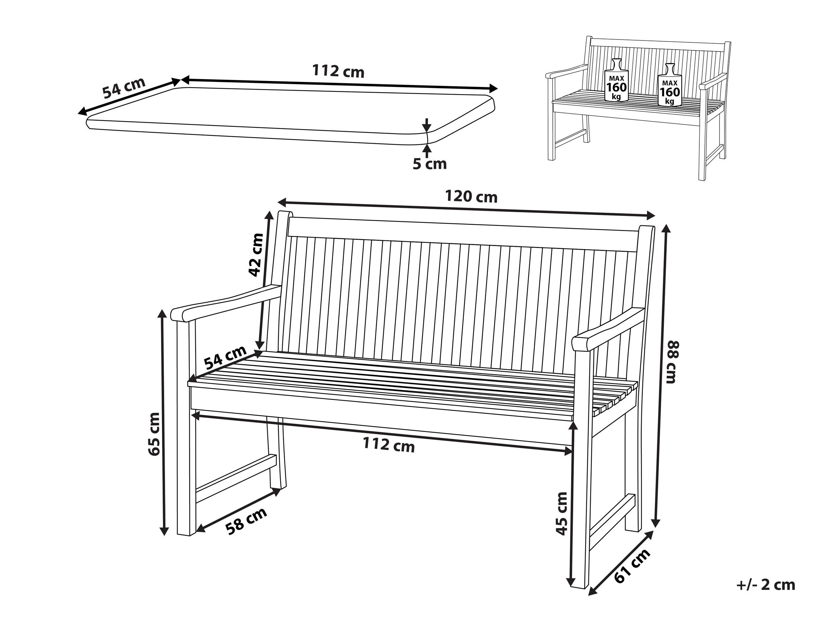 Dārza sols Berwyn 3247 (Balts + Tumši zils)