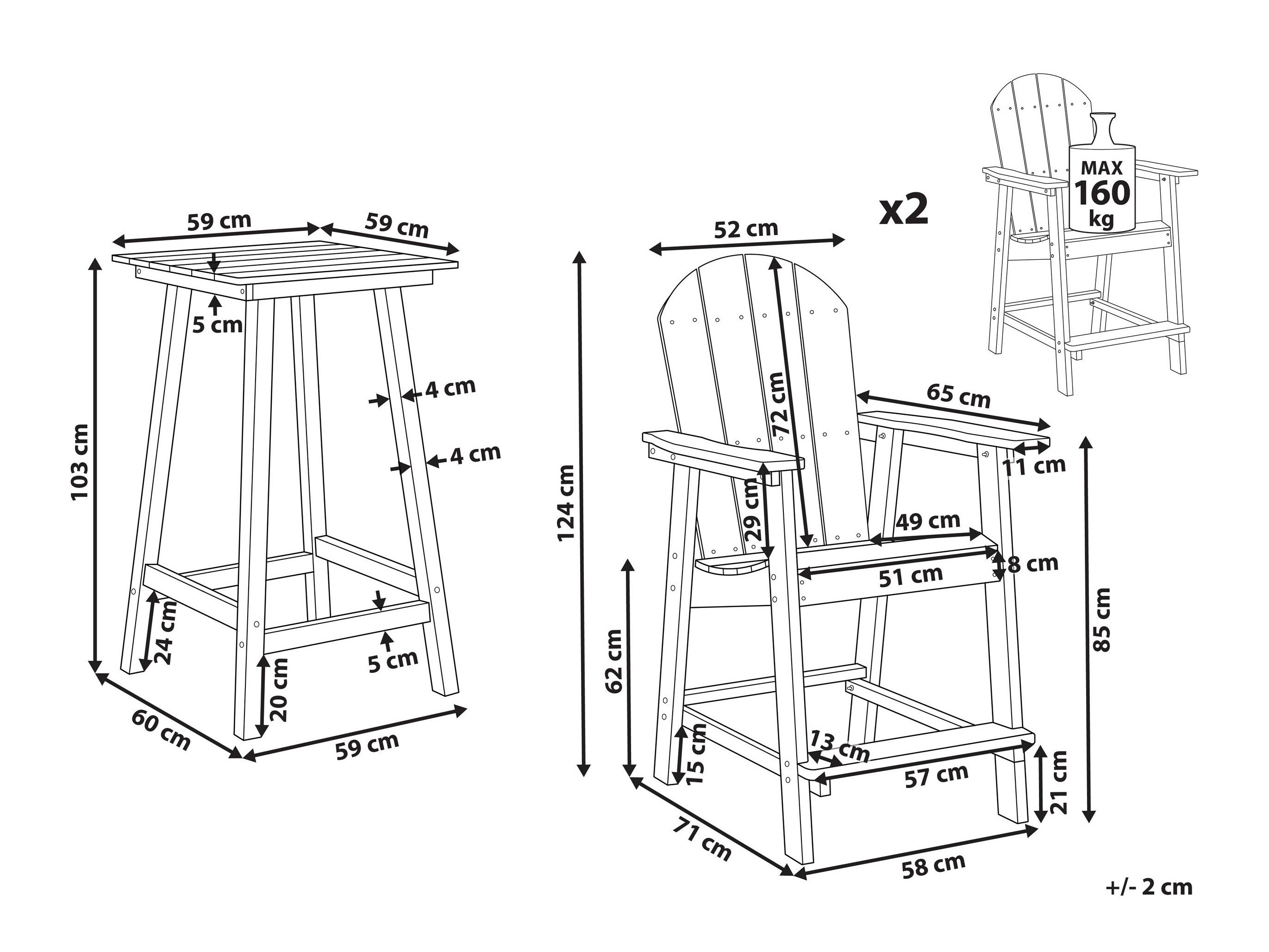 Balkona komplekts Berwyn 3249 (Sarkans)