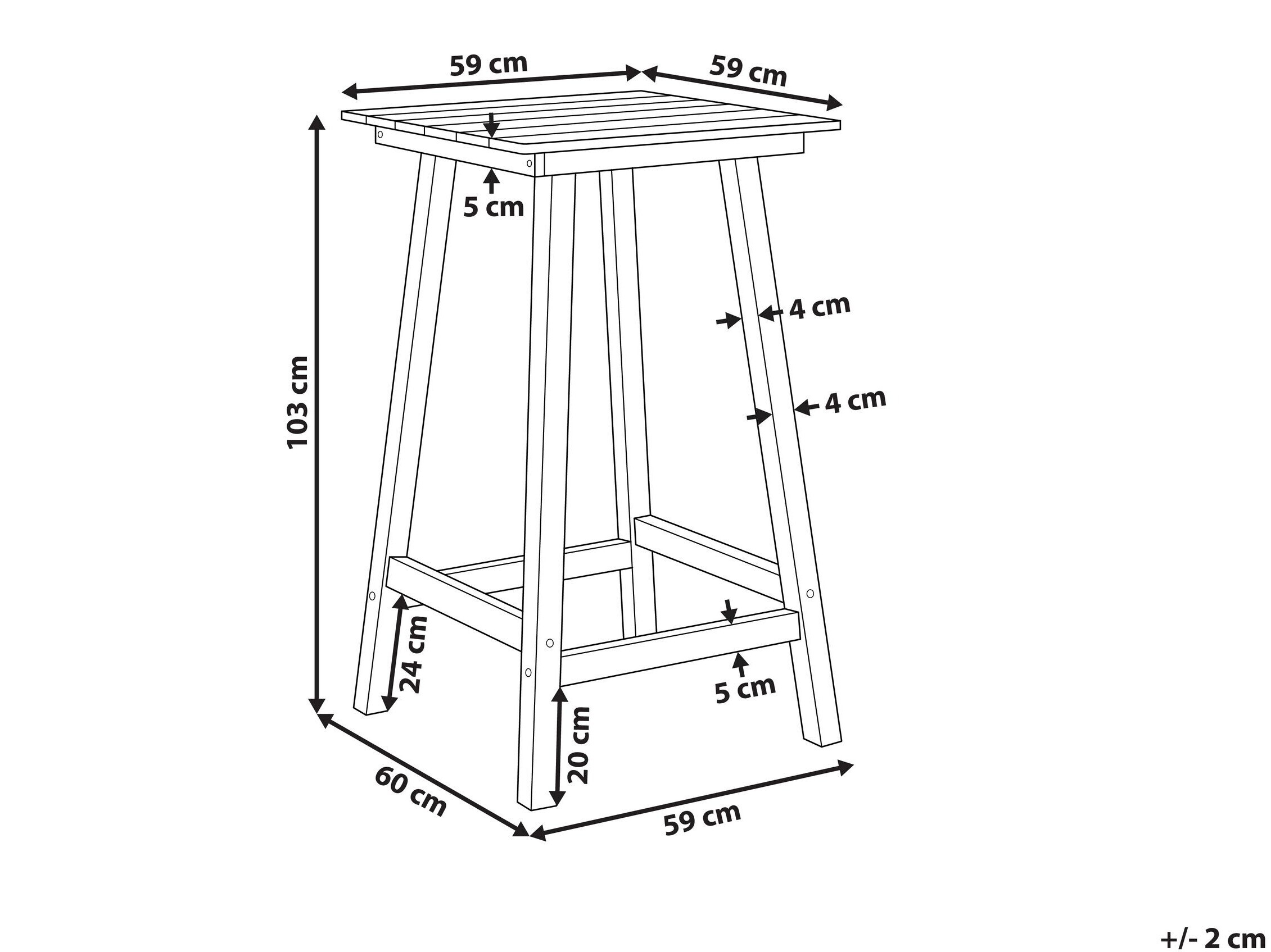 Dārza bāra galds Berwyn 3250 (Sarkans)