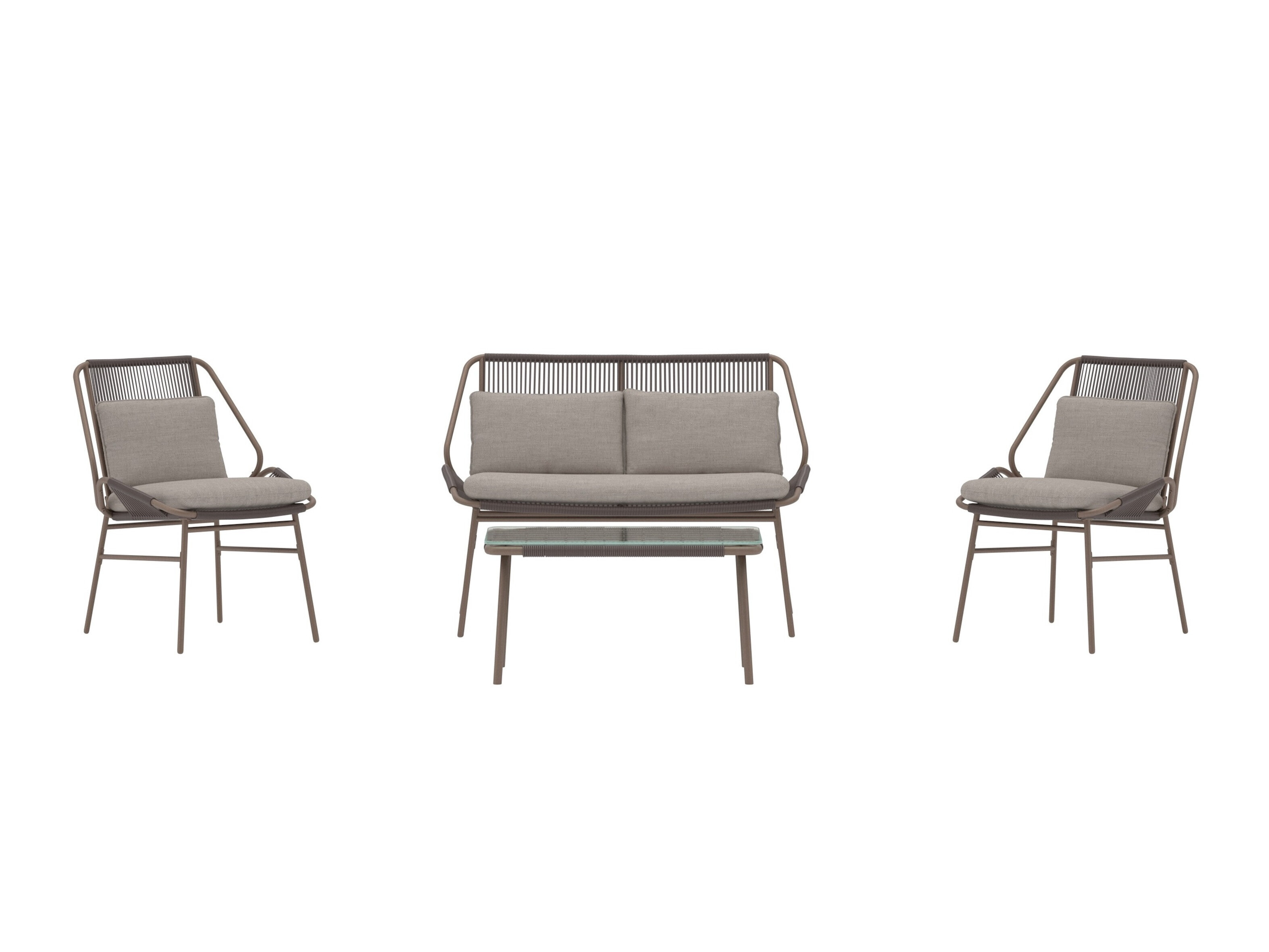 Dārza mēbeļu komplekts Dallas 5169 (Brūns + Bēšs)