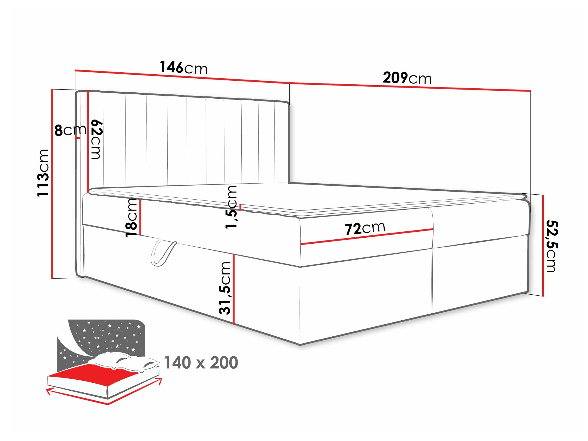 Kontinentālā gulta Garland 100 (Lima 14)