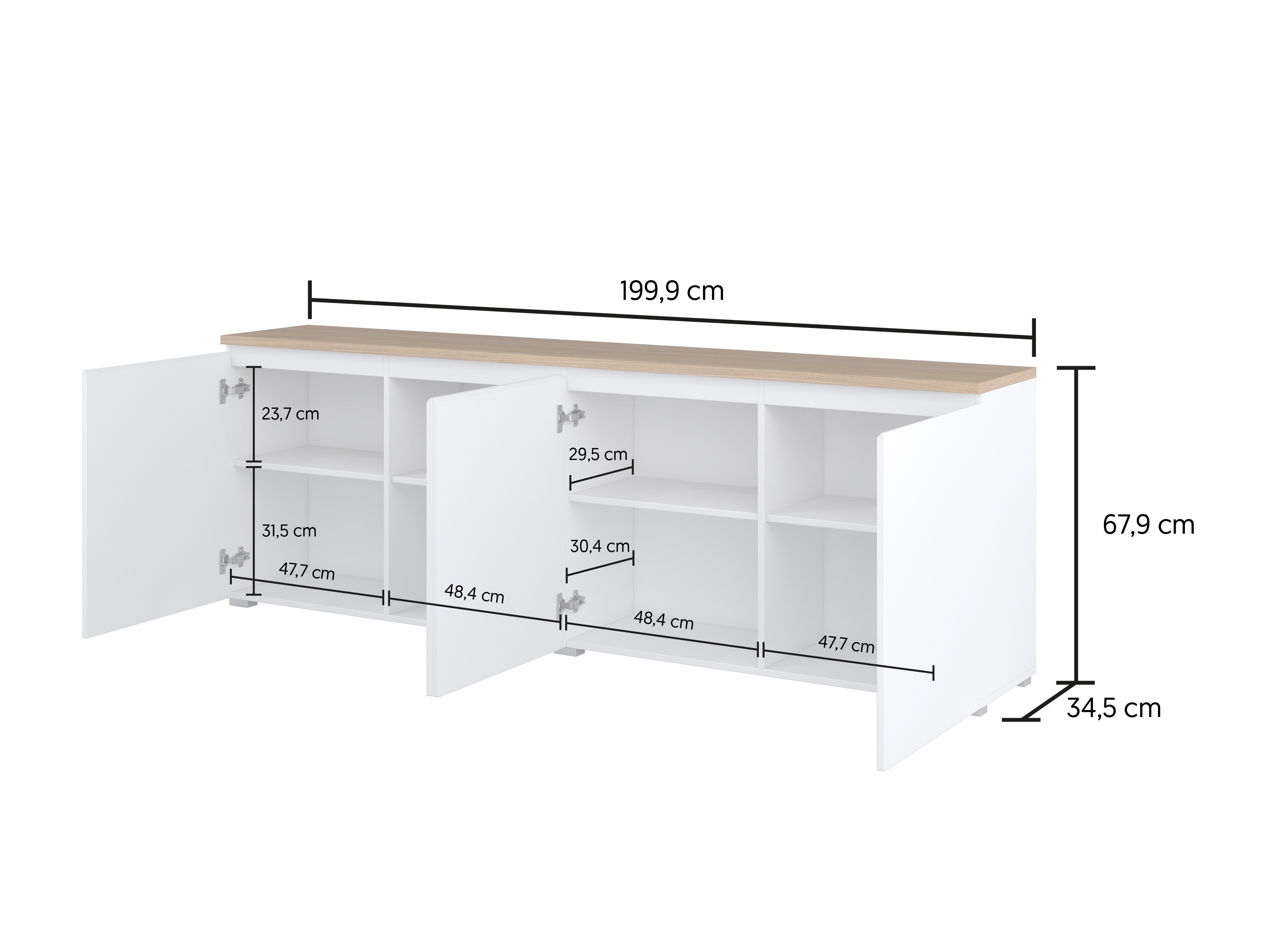 Skapis Baletu 105 (Melns + Ozols)