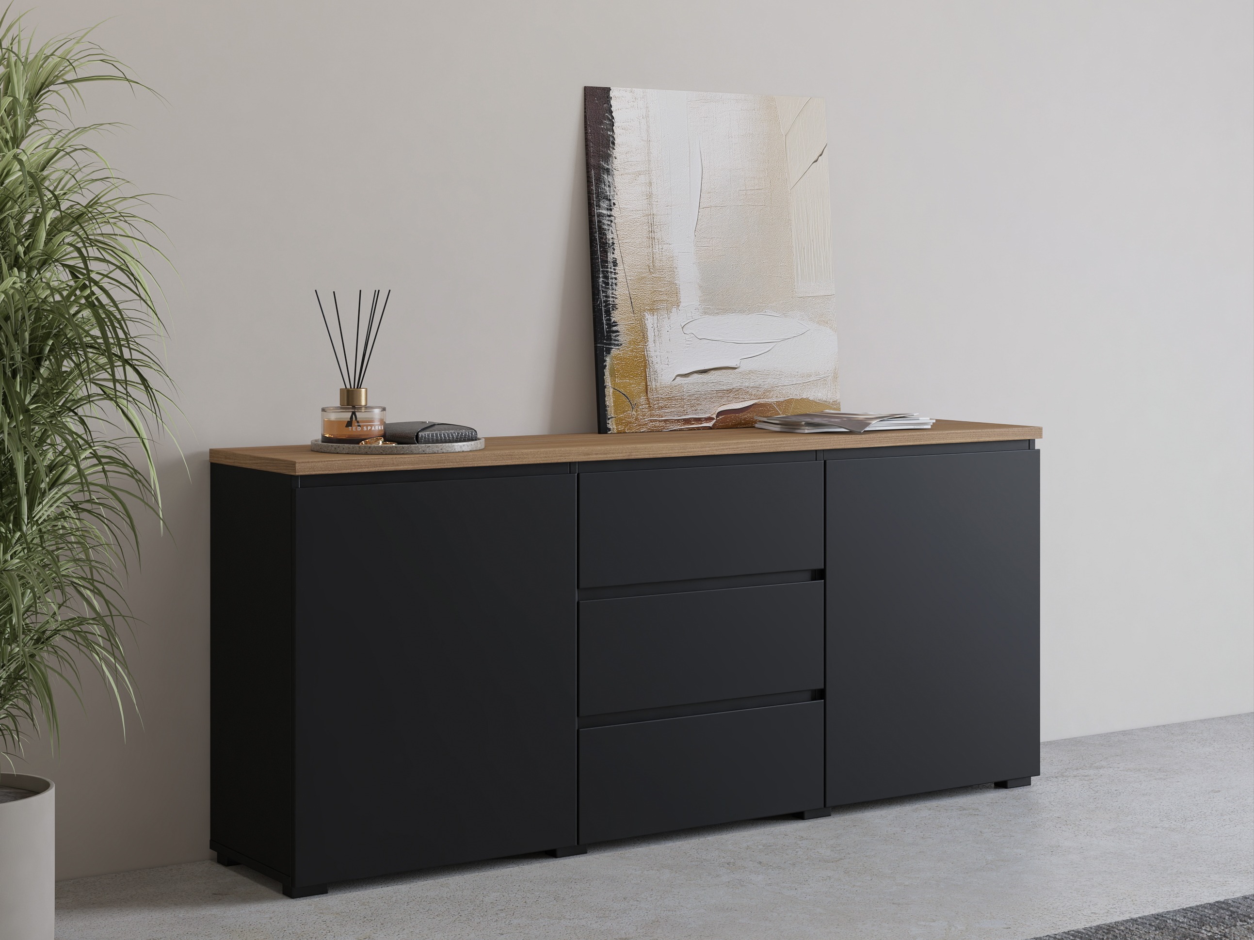 Kumode Baletu 106 (Melns + Ozols)