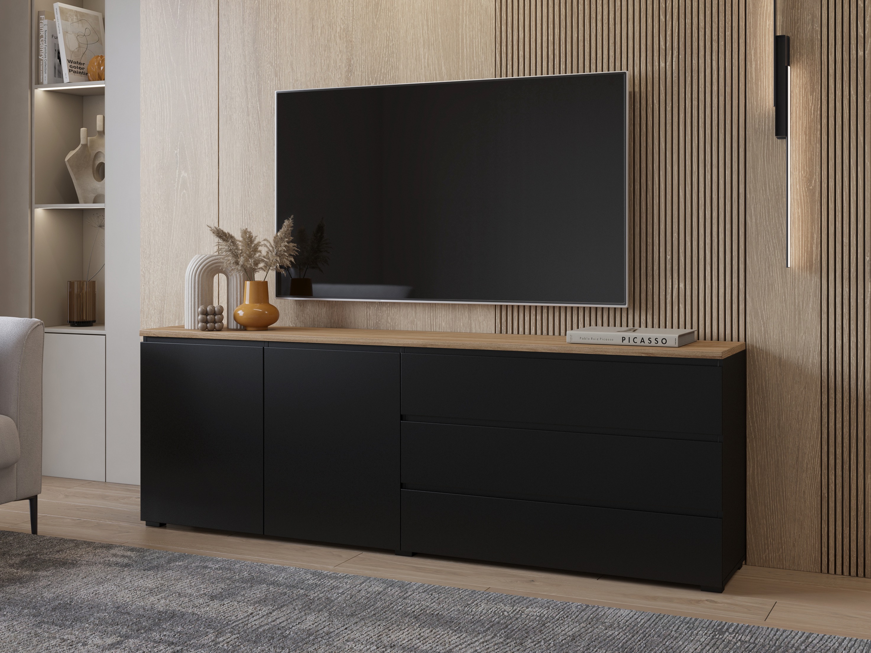 Kumode Baletu 107 (Melns + Ozols)