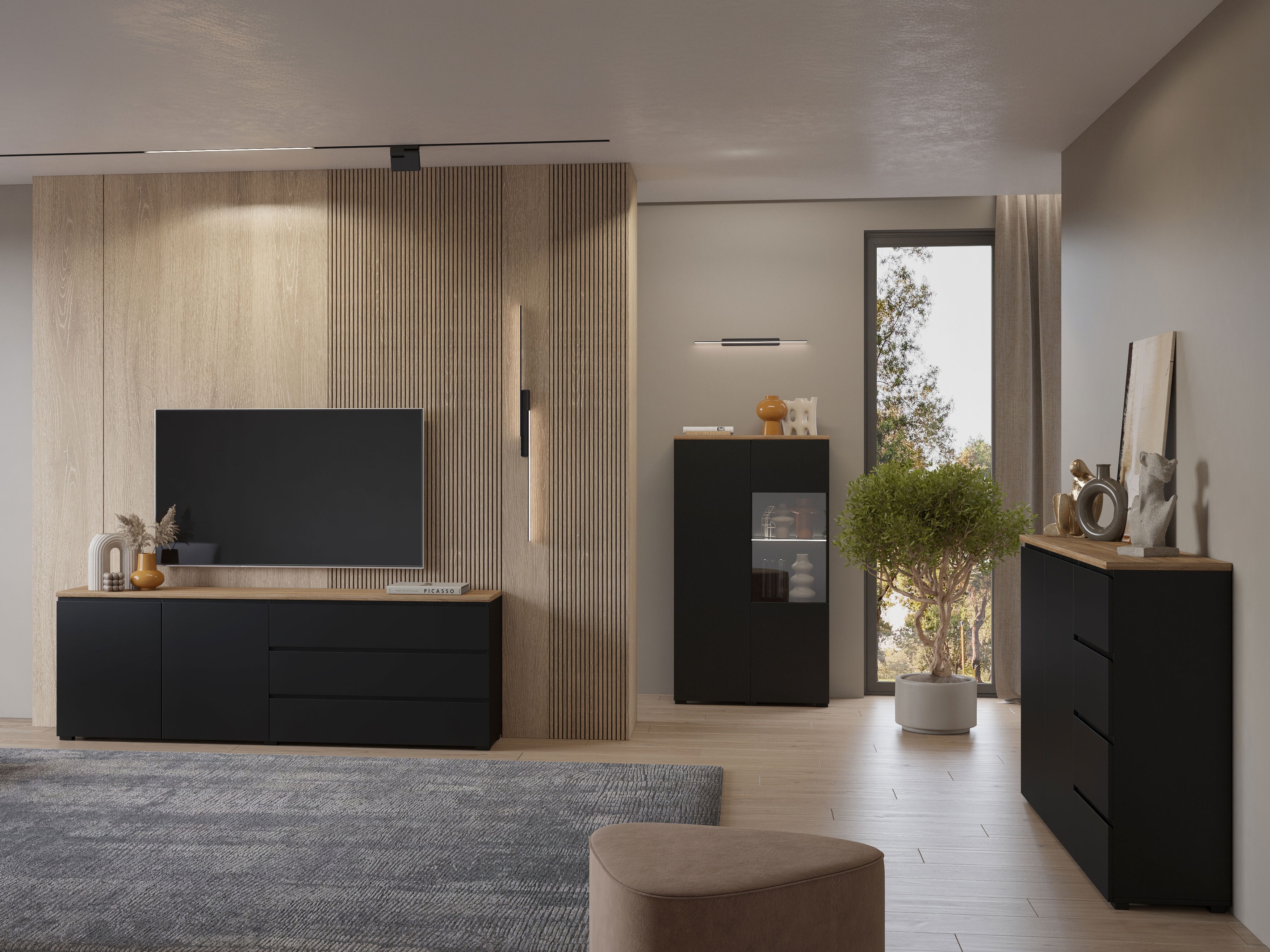 Kumode Baletu 107 (Melns + Ozols)