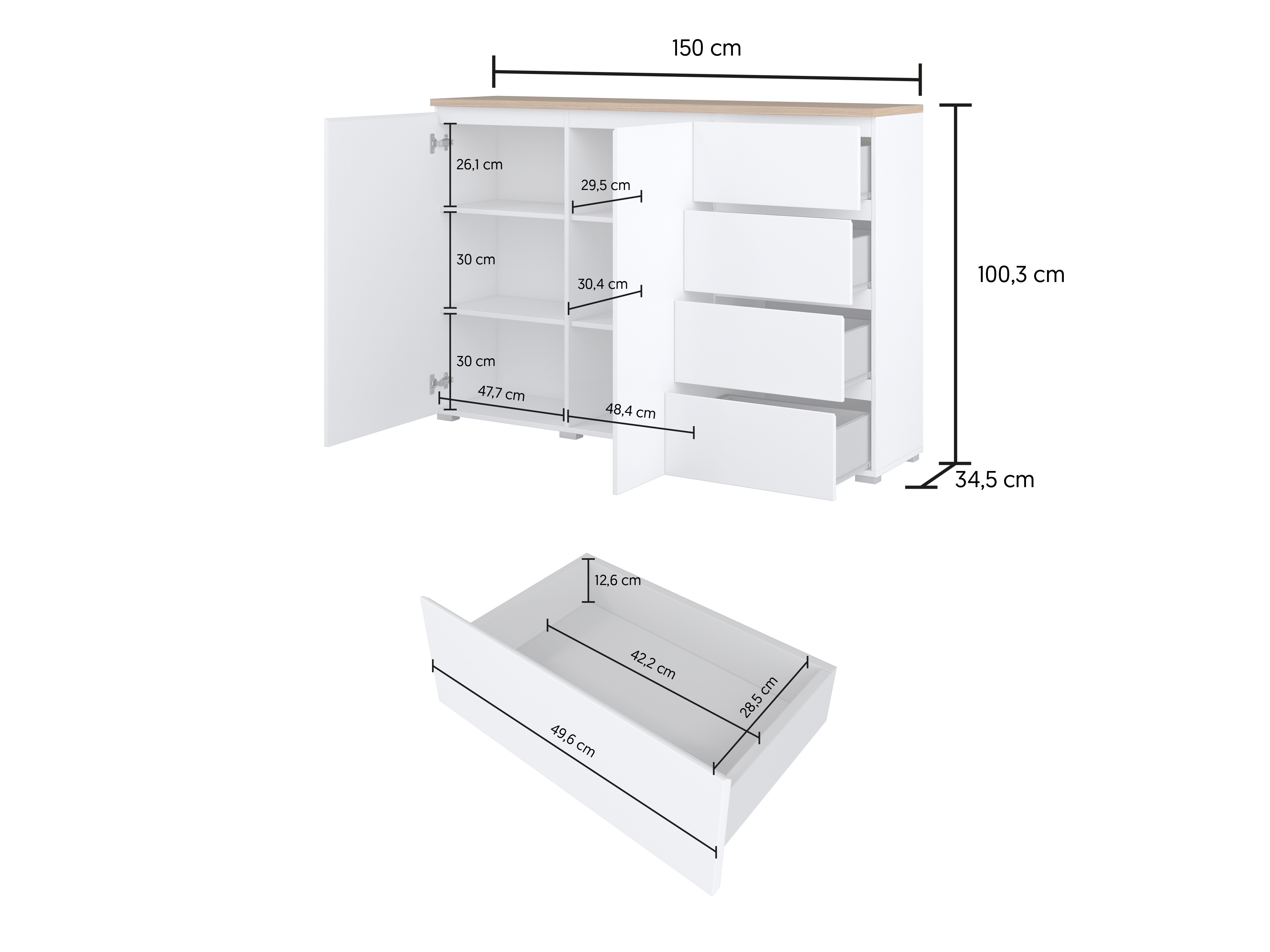 Kumode Baletu 109 (Melns + Ozols)