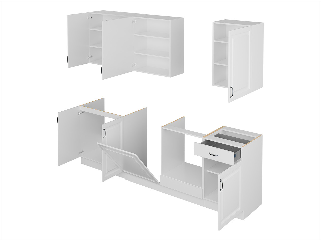 Moduļu virtuves komplekts Retro White 150