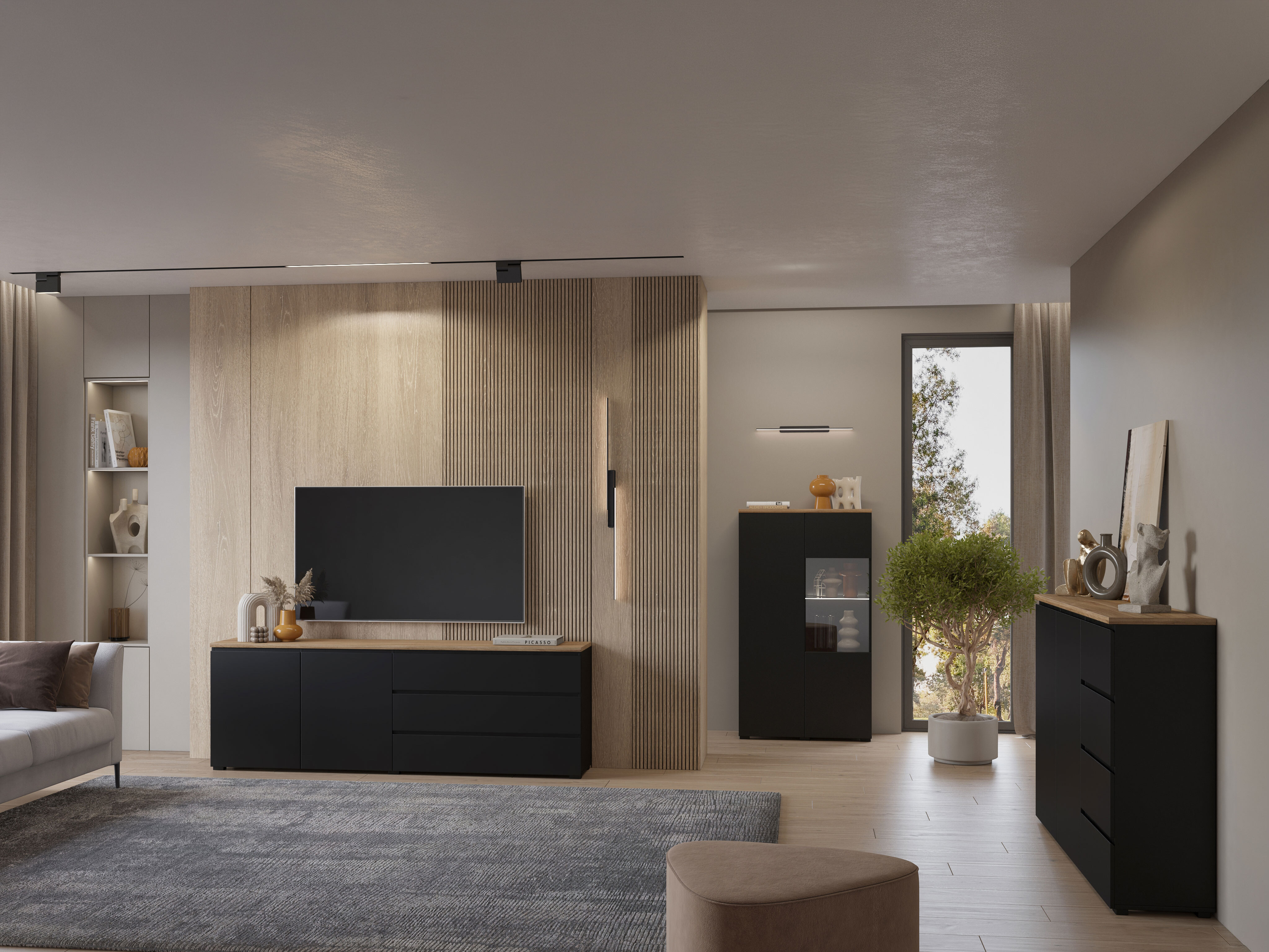 Plaukts Baletu 108 (Melns + Ozols)