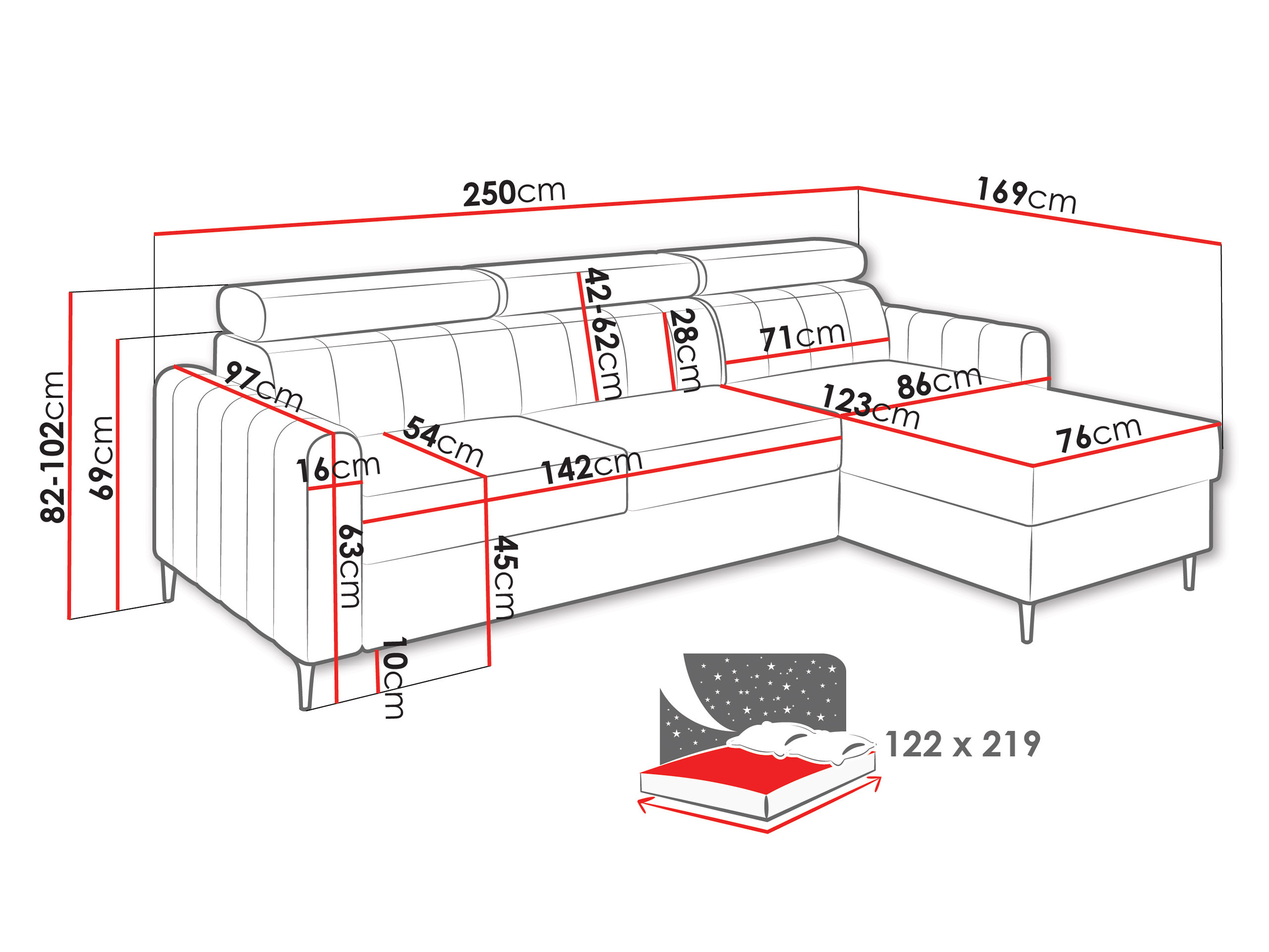 Stūra dīvāns Stonecrest 111 (Cruz 35)