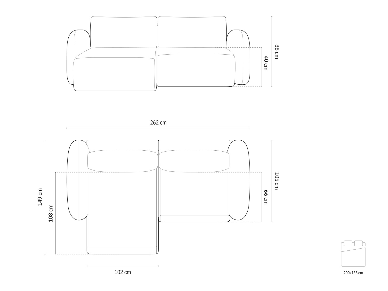 Stūra dīvāns SV3188 ar bojātu iepakojumu