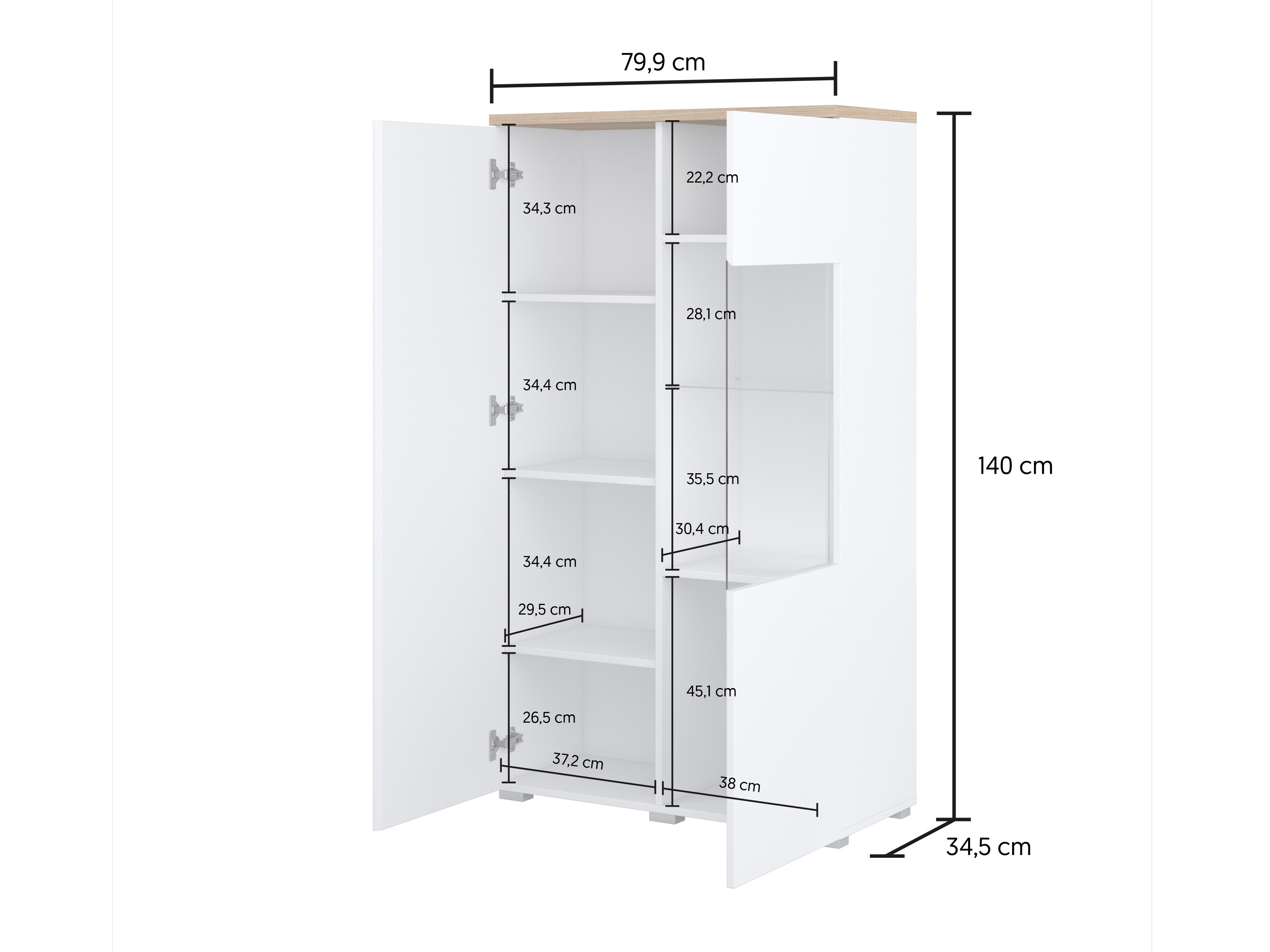 Plaukts Baletu 108 (Balts + Ozols)