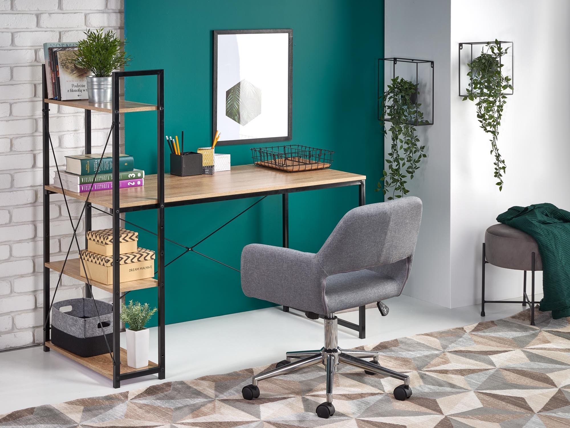 Rakstāmgalds Houston 1888 (Sonomas ozols + Melns)