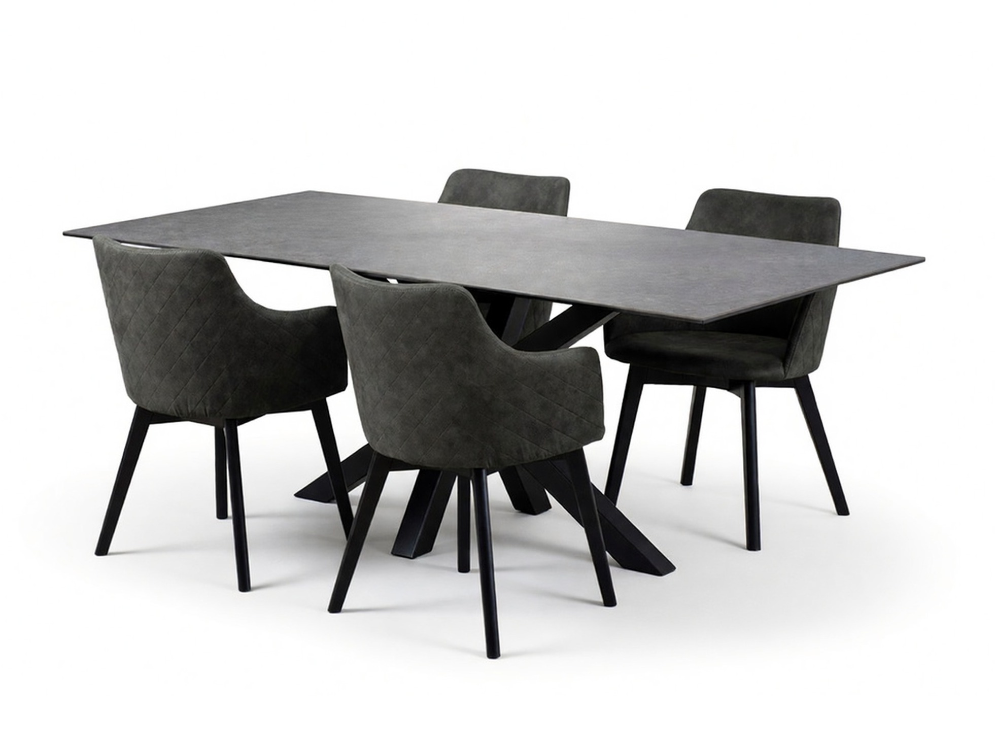 Ēdamistabas komplekts Norsica 559 (Antracīts + Melns)