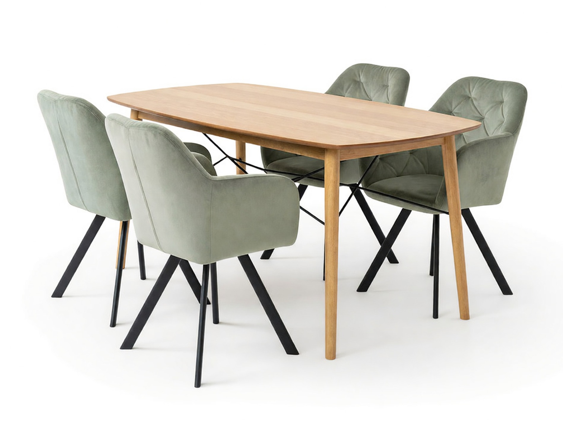 Ēdamistabas komplekts Norsica Daltea 117 (Bēšs + Melns)