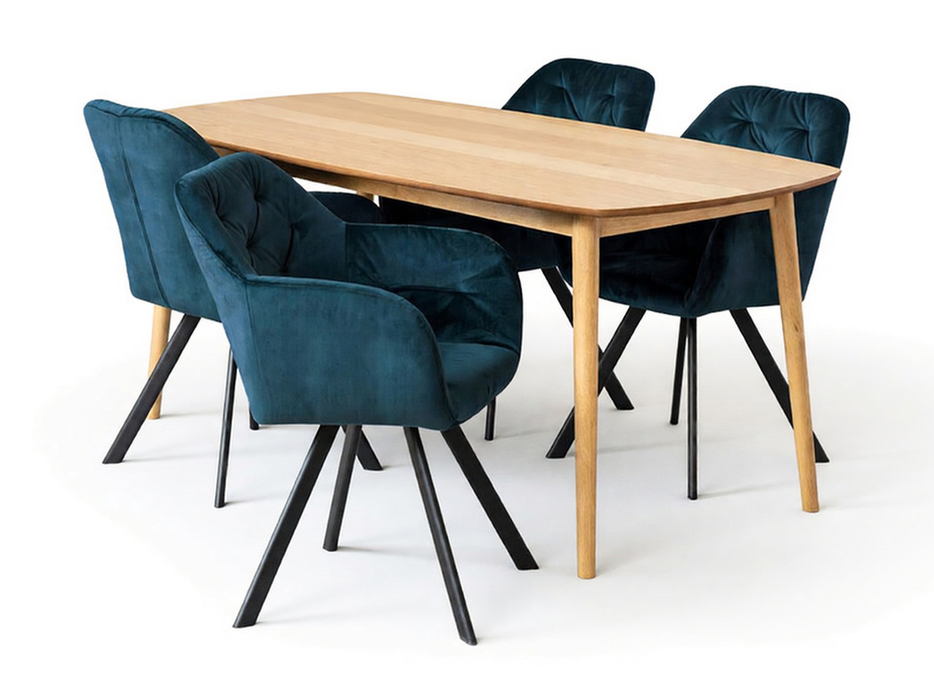 Ēdamistabas komplekts Norsica Daltea 117 (Tumši zils + Melns)