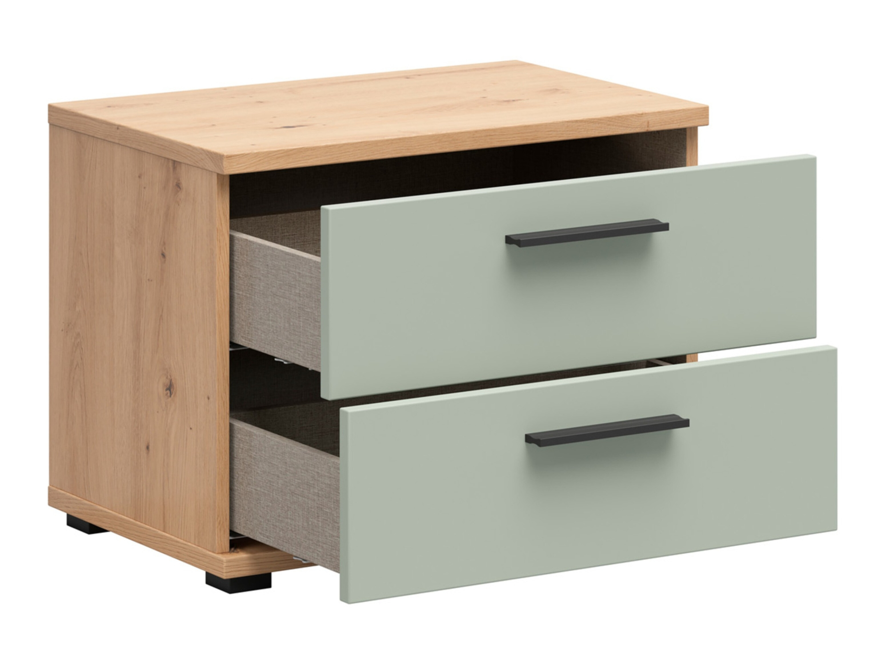 Naktsgaldiņš Livcali 100 (Zaļš + Artisan ozols)