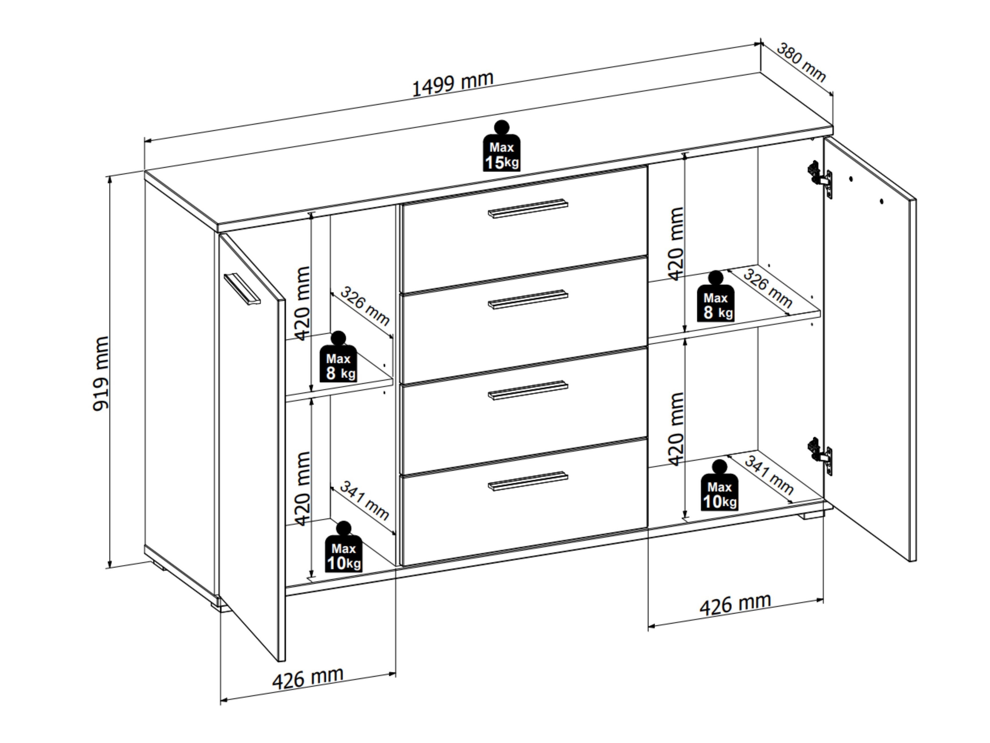 Kumode Livcali 101 (Zaļš + Artisan ozols)